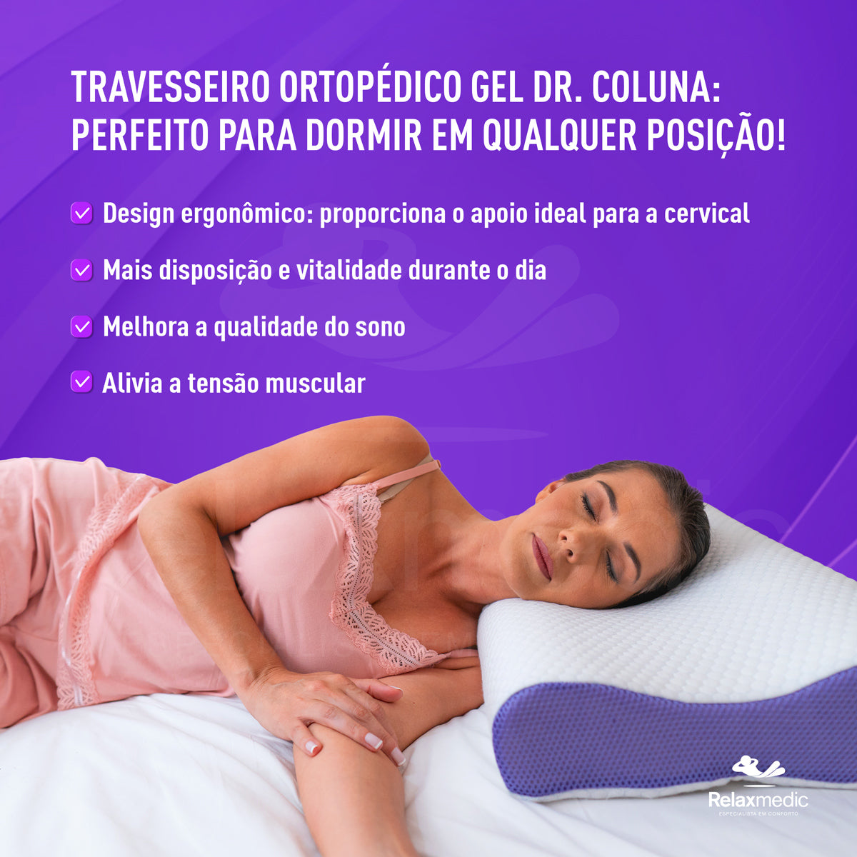 Travesseiro Ortopédico Nasa Gel Dr Coluna