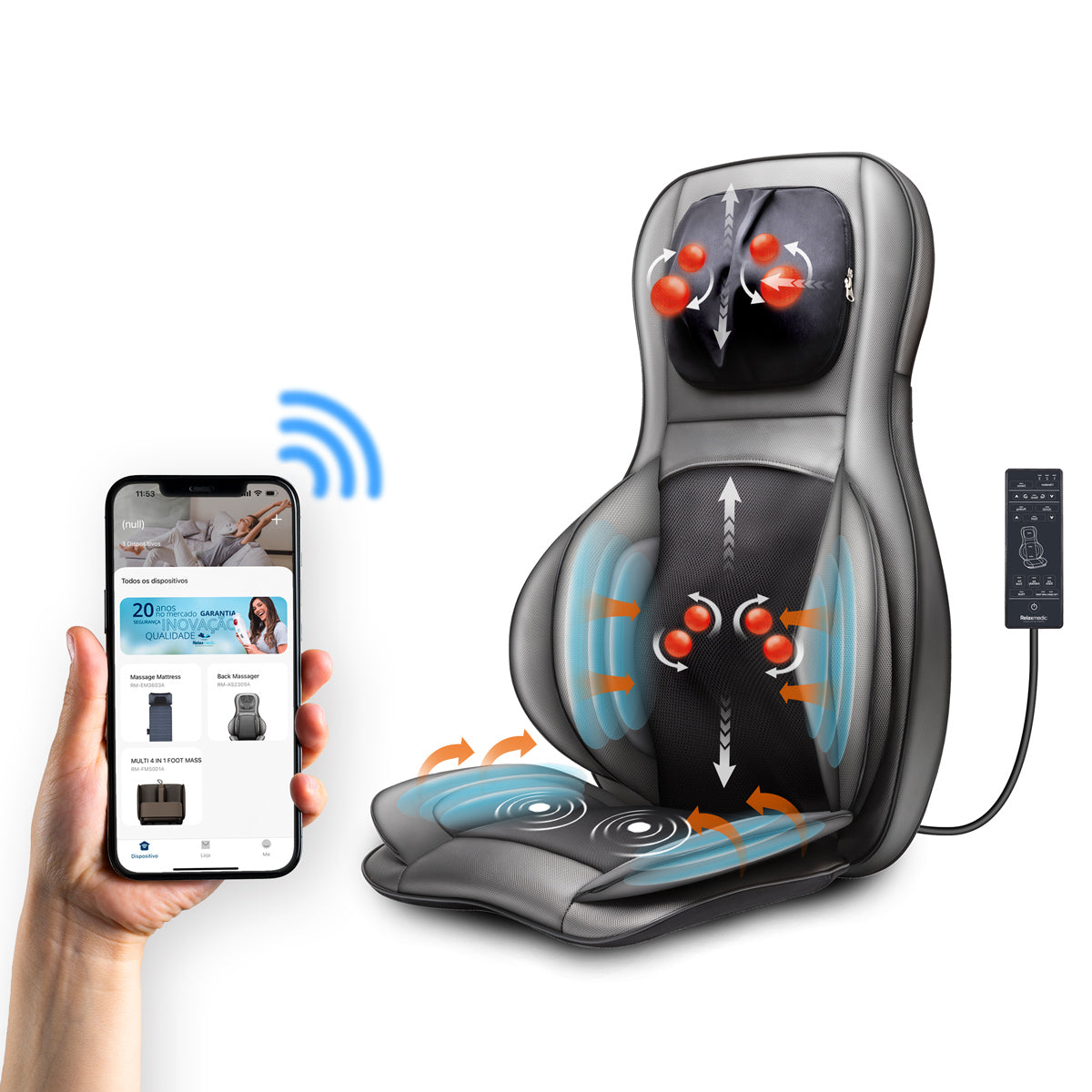 Assento Massageador Shiatsu Energy 3D