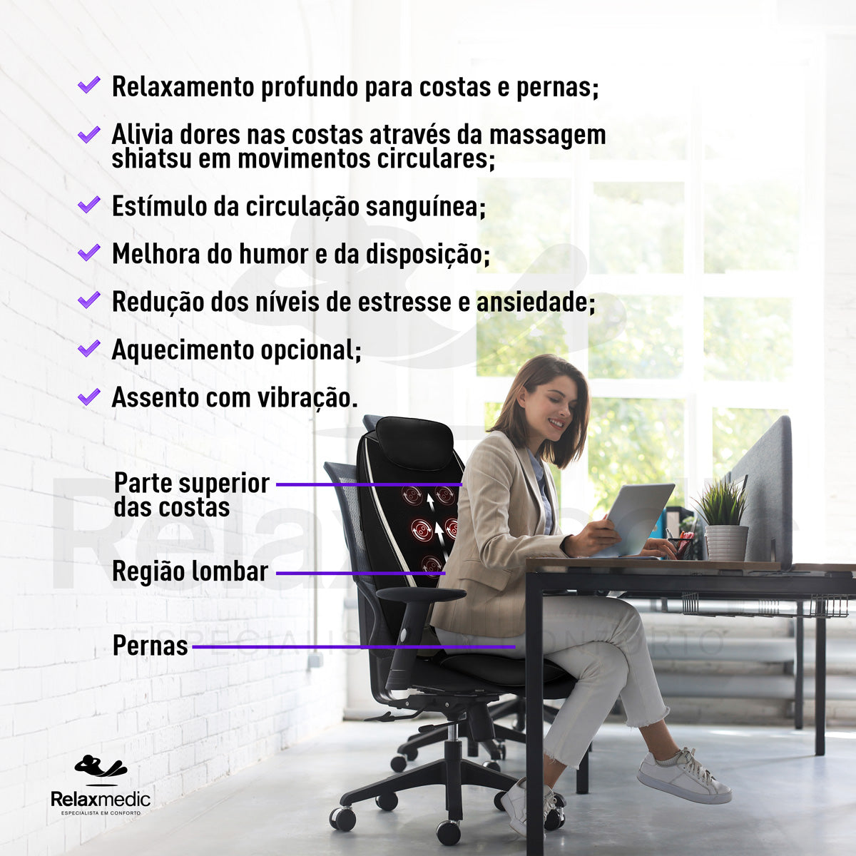 Assento Massageador Shiatsu R18