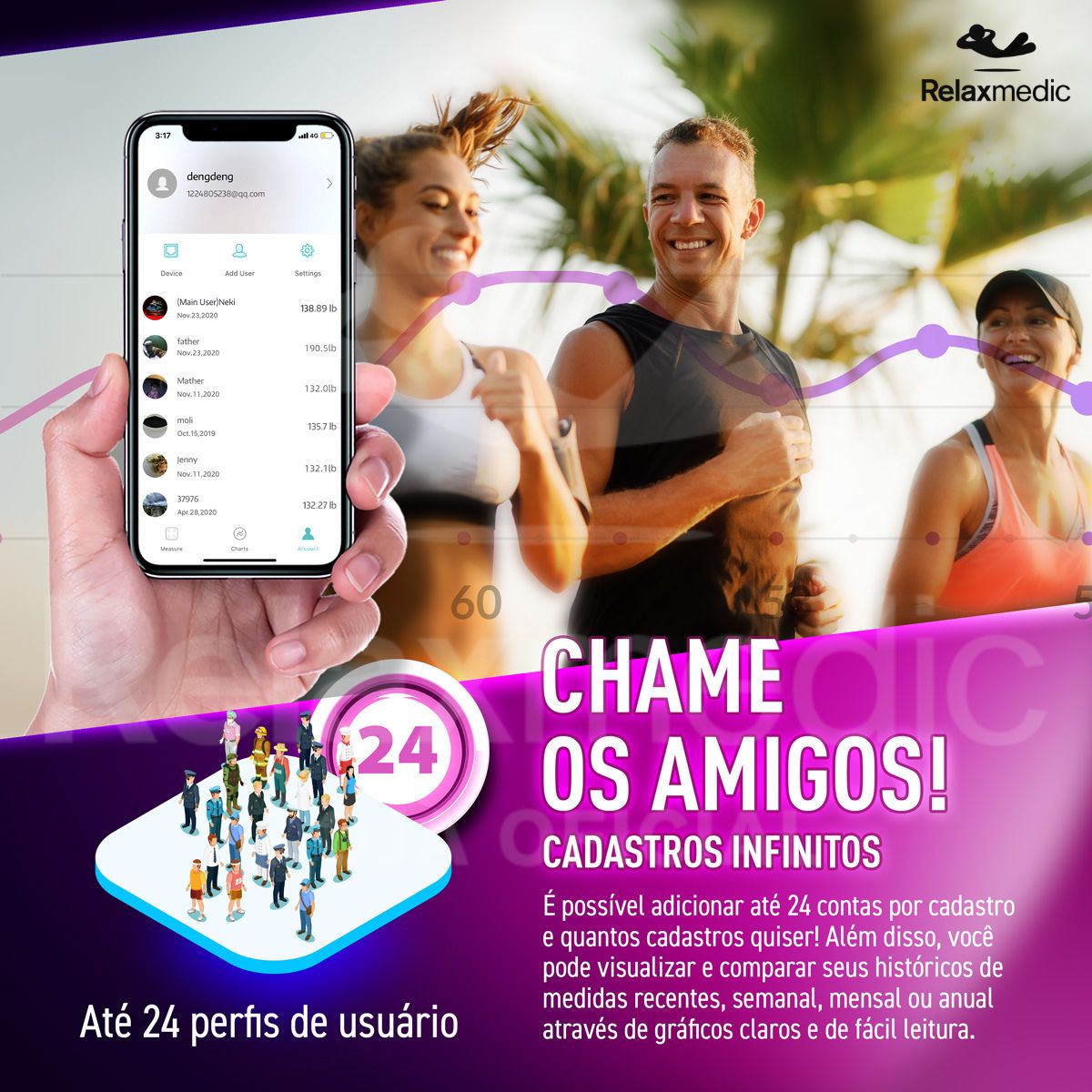 Balança Digital de Bioimpedância BodyScan Pro Preta