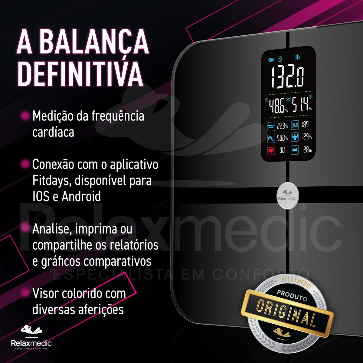 Balança de Bioimpedância Digital Intelligence