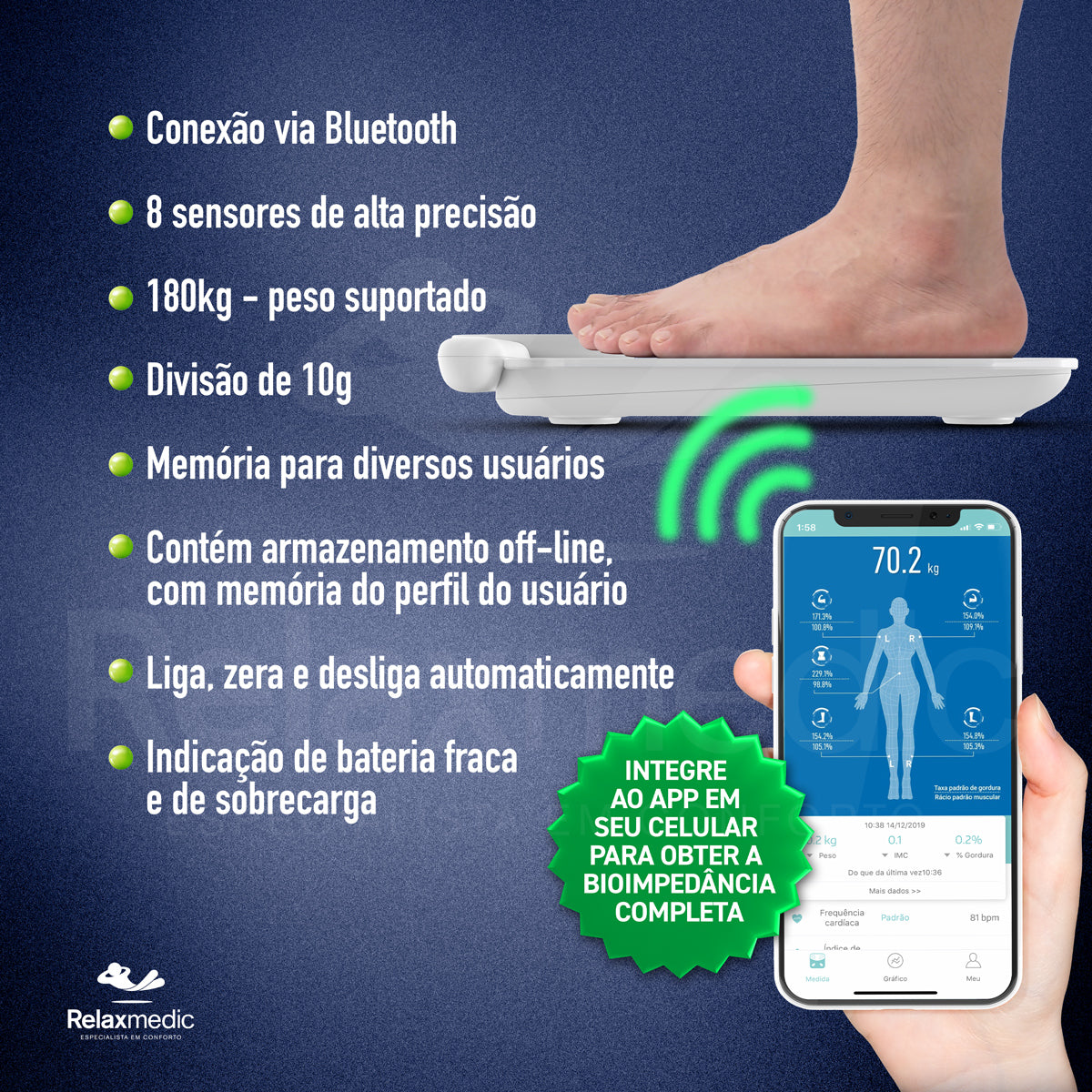 Balança de Bioimpedância Bodyscan Vision Branca