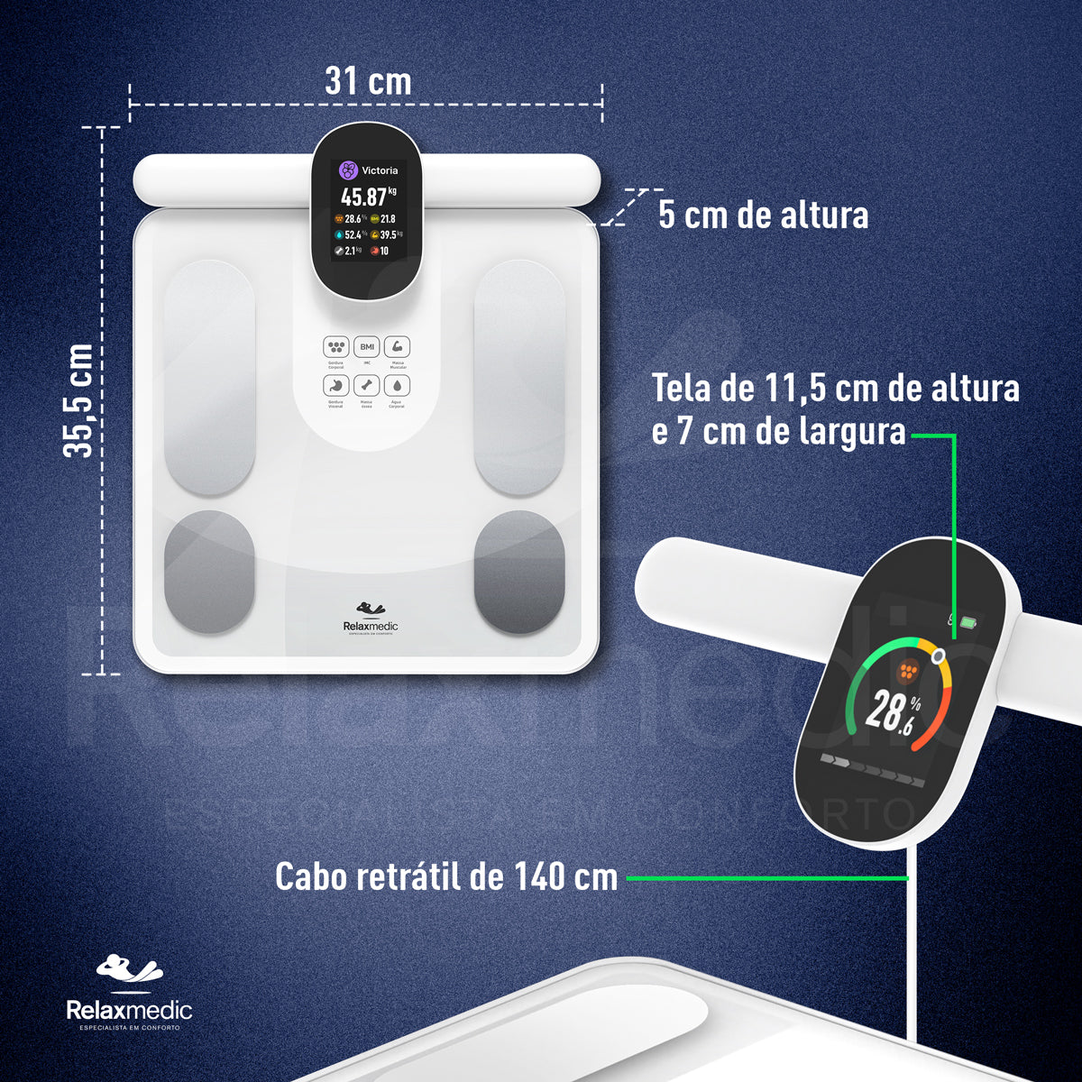 Balança de Bioimpedância Bodyscan Vision Branca