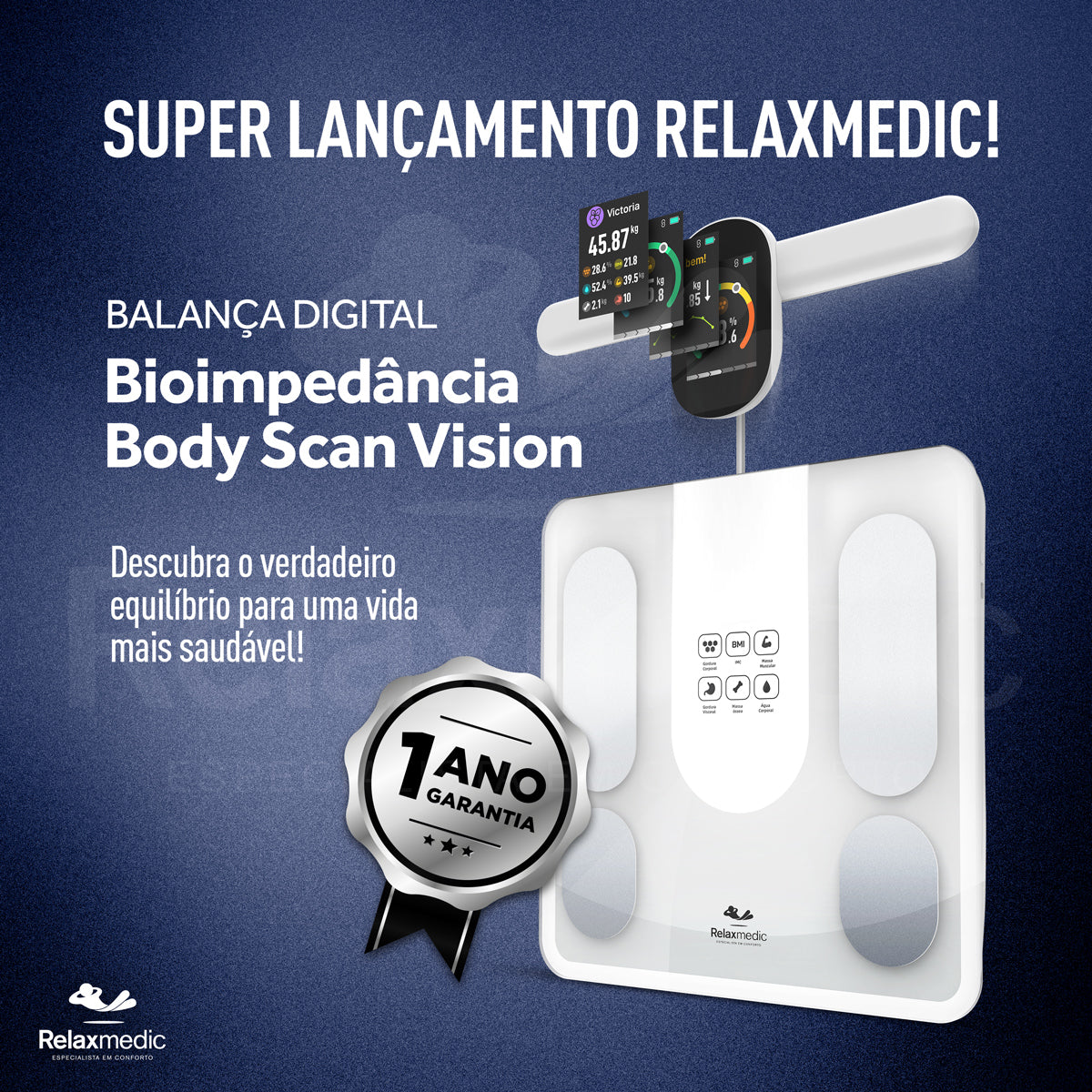 Balança de Bioimpedância Bodyscan Vision Branca