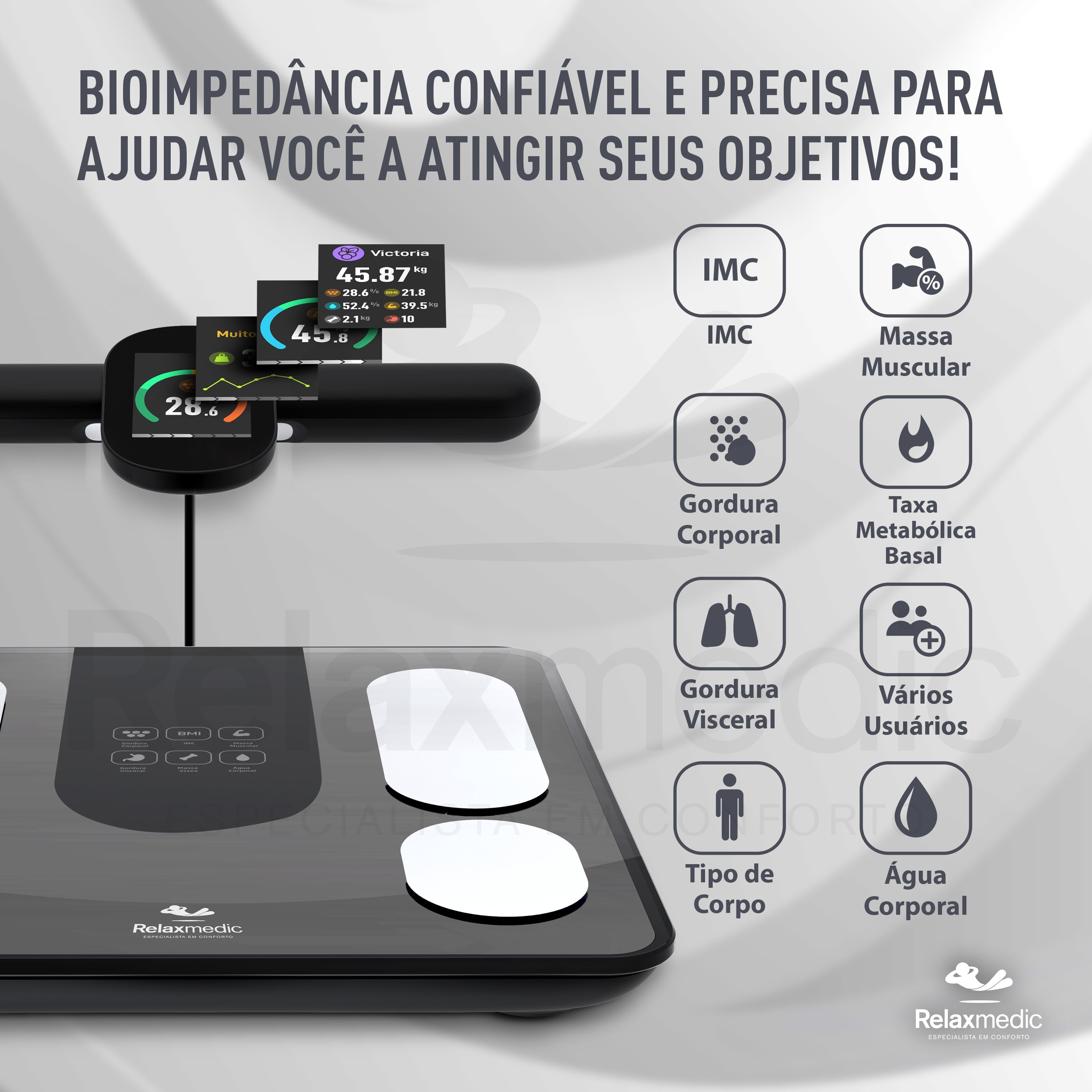 Balança de Bioimpedância Bodyscan Vision Preta