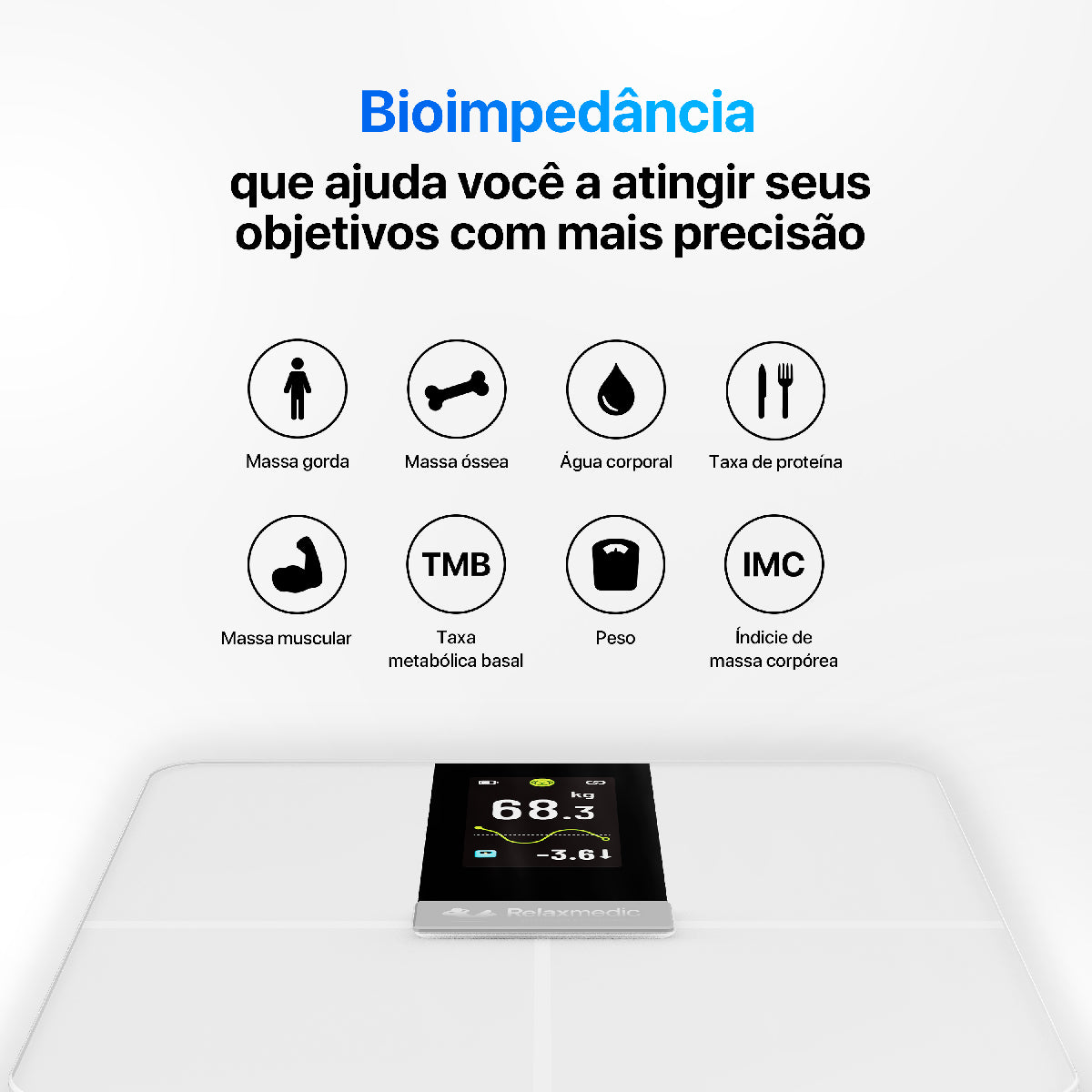Balança Digital de Bioimpedância Intelligence Wi-Fi