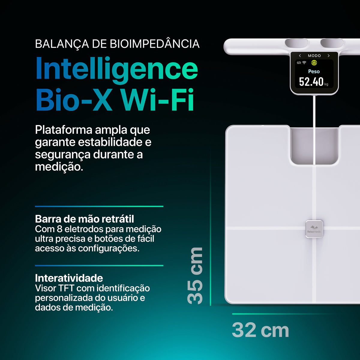 Balança de Bioimpedância Intelligence Bio-X Wi-Fi