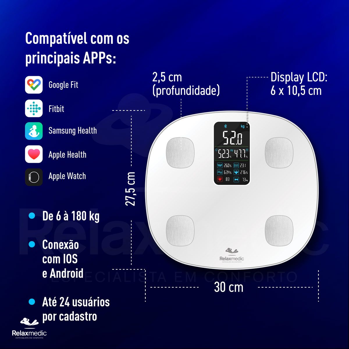 Balança de Bioimpedância Digital Cardio