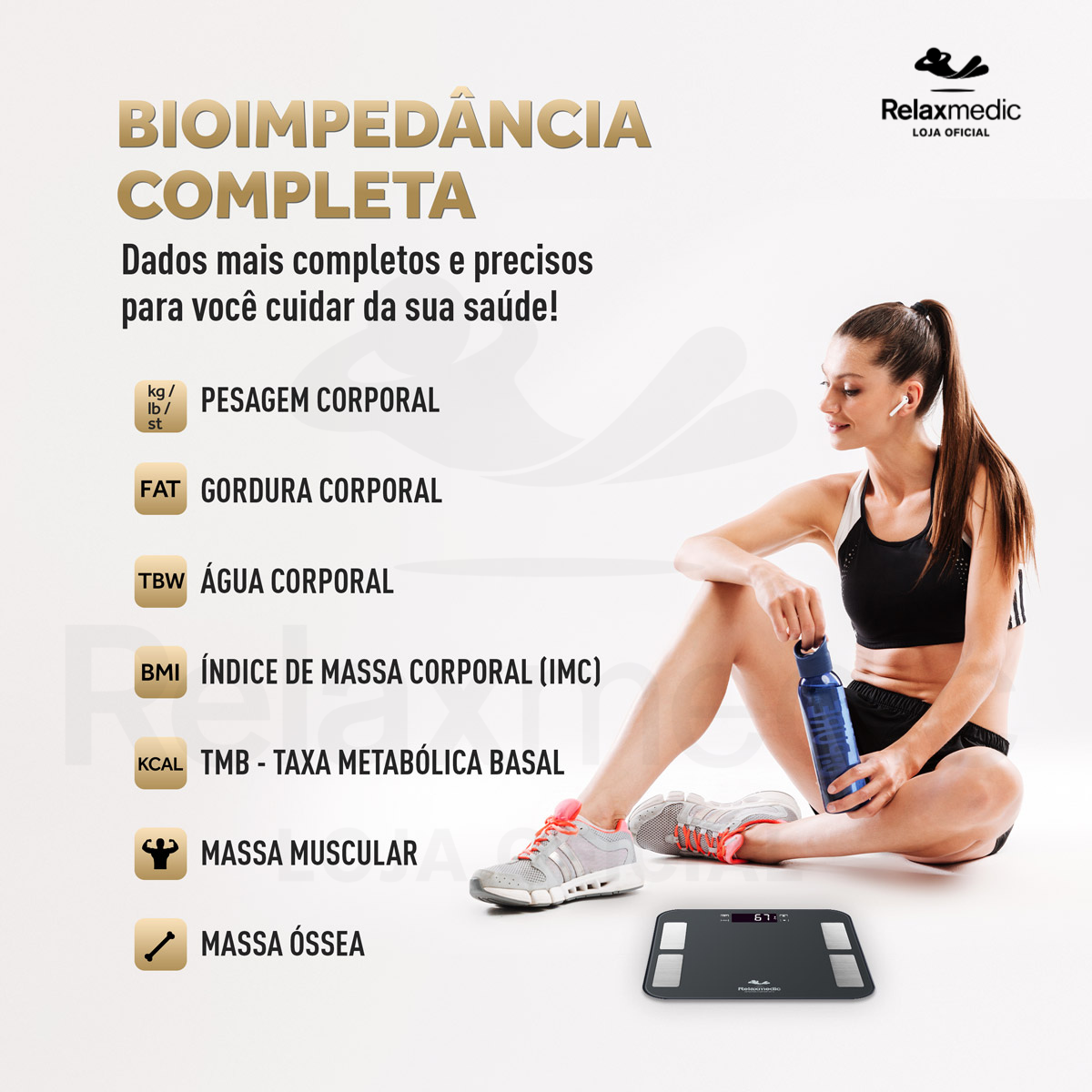 Balança de Bioimpedância Digital Fisio Sport