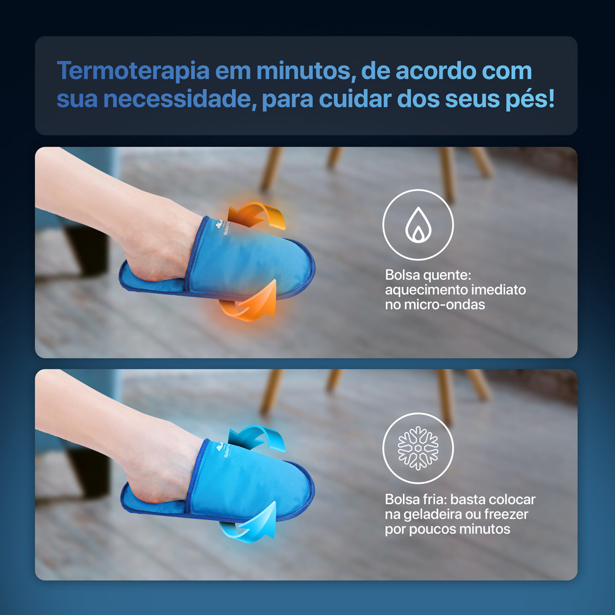 Bolsa Térmica Quente e Fria para Pés Slipper Pantufas