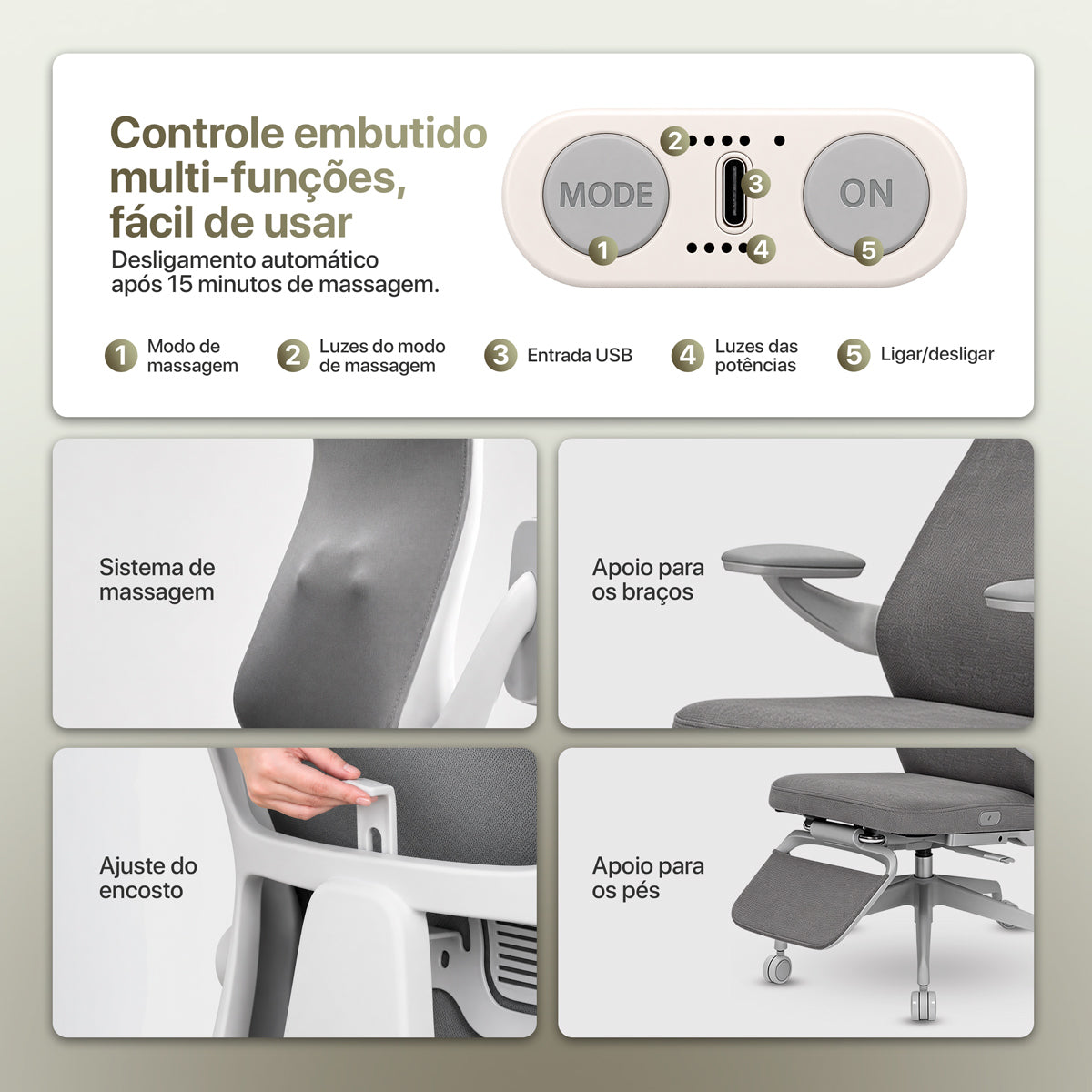 Cadeira de Escritório Massageadora Shiatsu Relaxflex