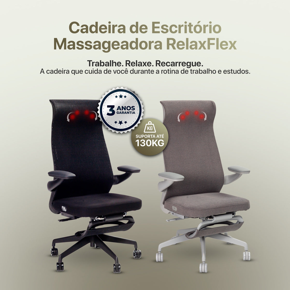 Cadeira de Escritório Massageadora Shiatsu Relaxflex