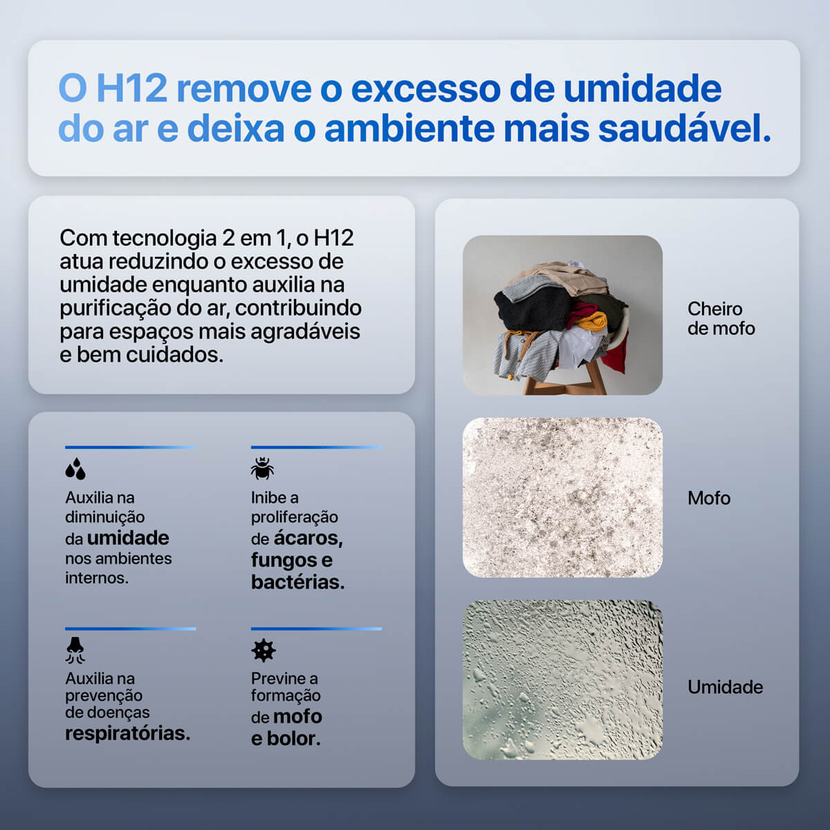 Desumidificador e Purificador de AR H12