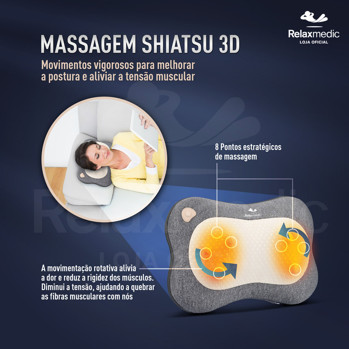 Almofada Massageadora Shiatsu Pilow Smart