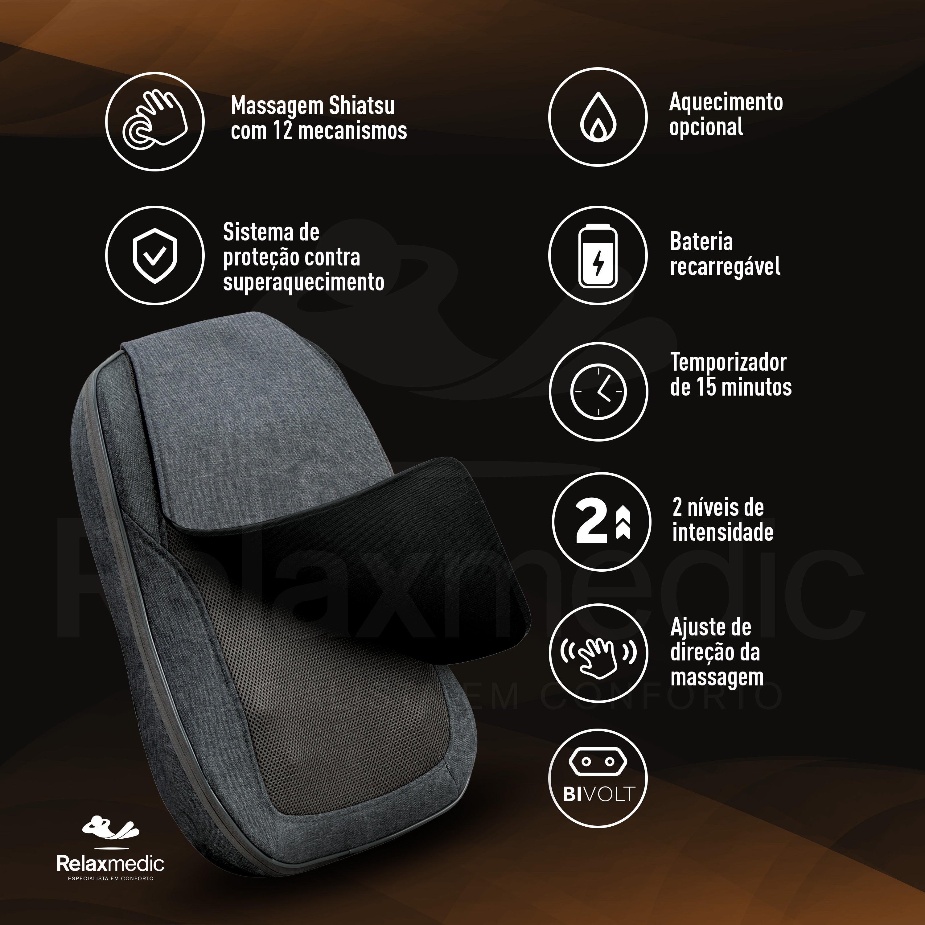 Almofada Massageadora Wireless Pillow