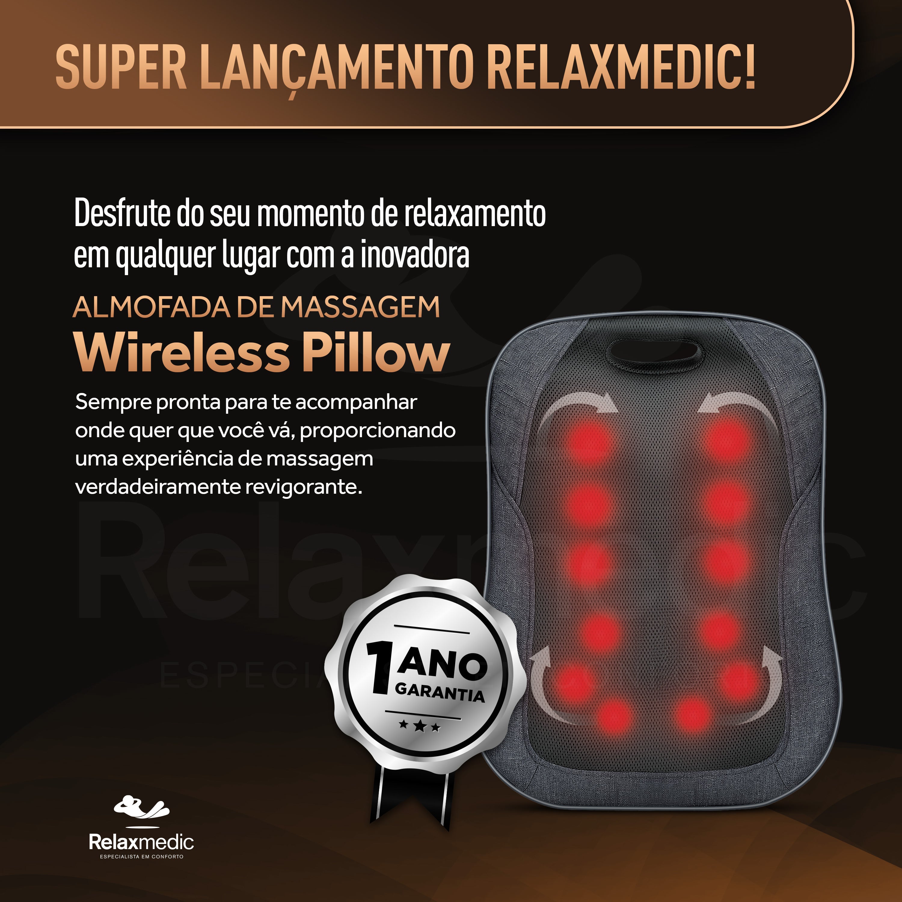 Almofada Massageadora Wireless Pillow