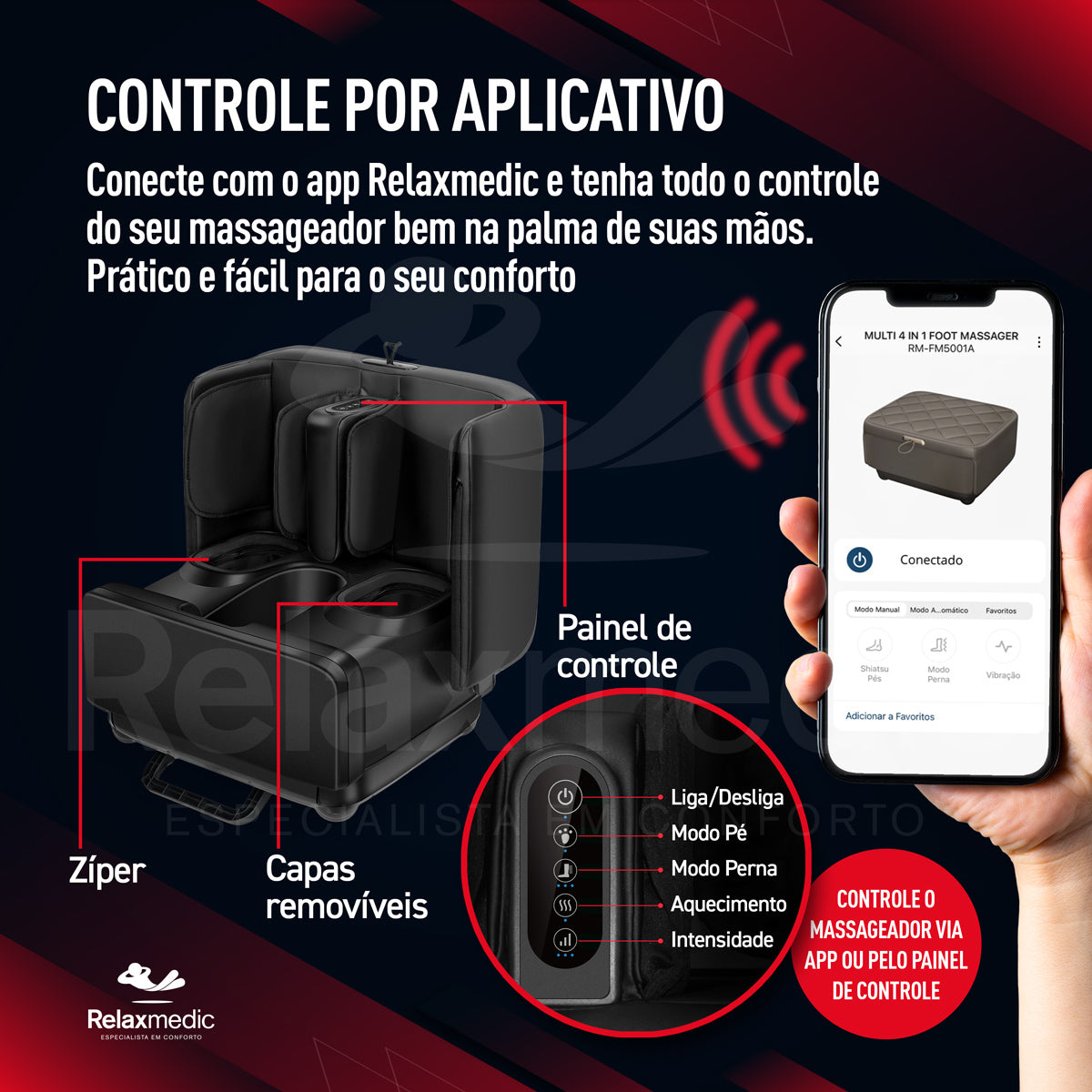 Massageador de Pés e Pernas Multi 4 em 1