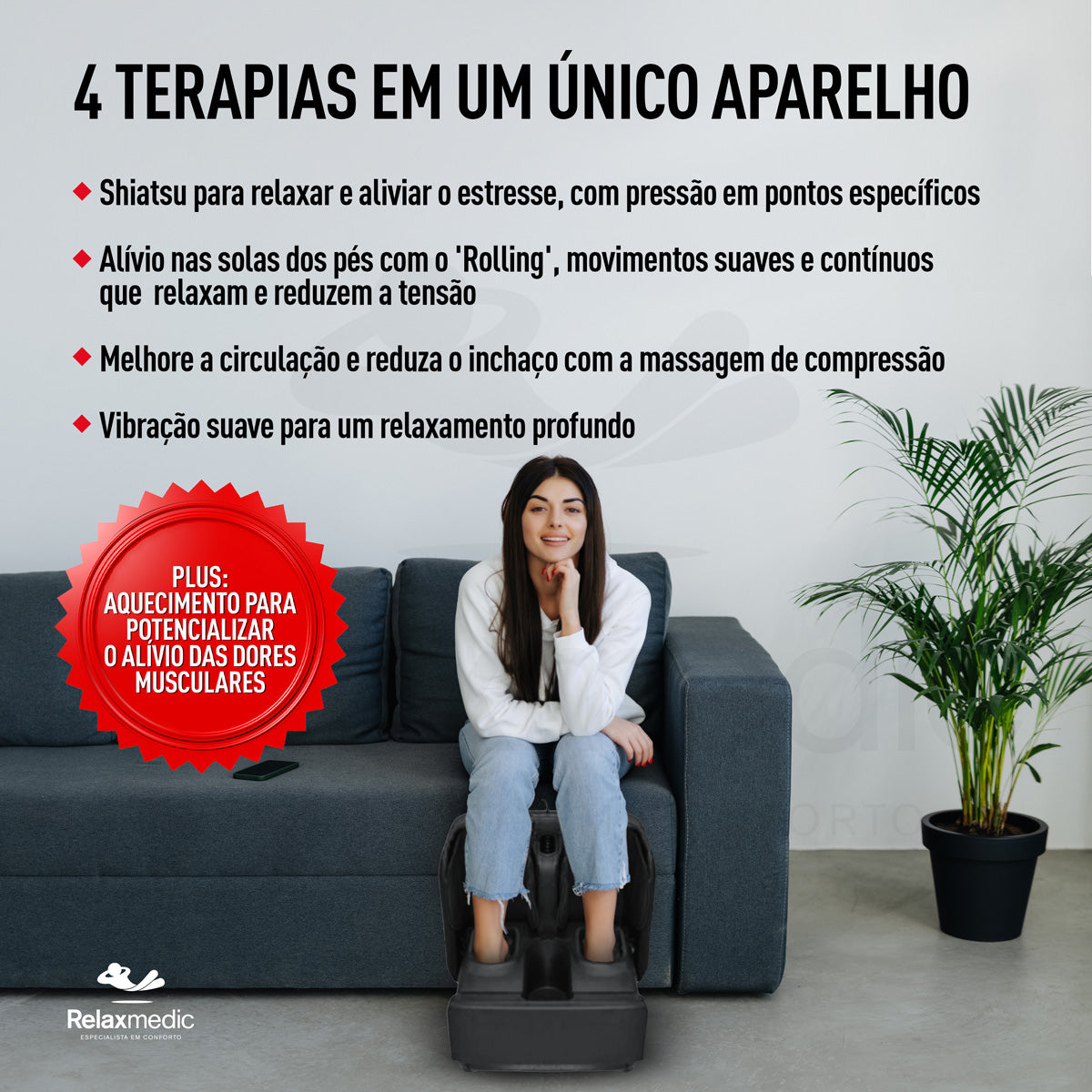 Massageador de Pés e Pernas Multi 4 em 1