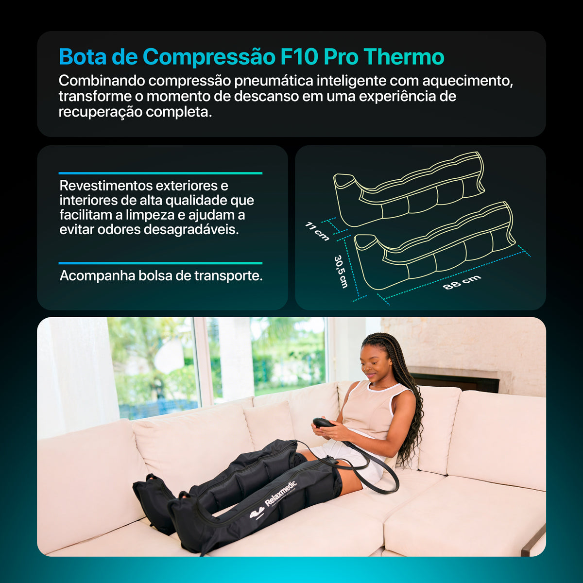 Bota De Compressão Pneumática F10 Pro Thermo