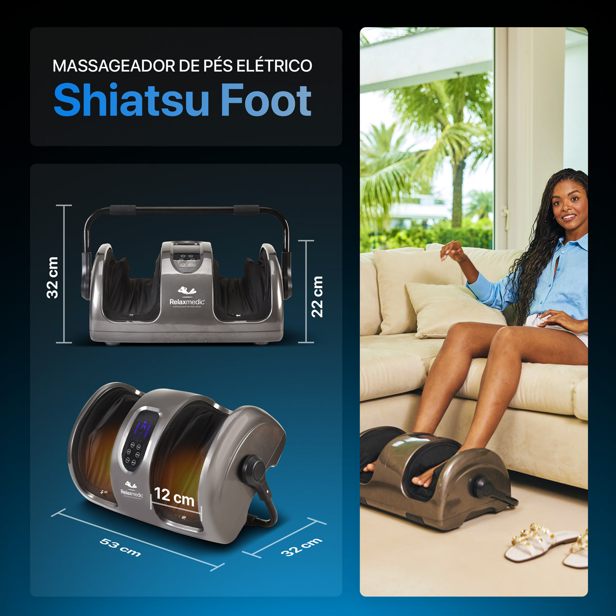 Massageador de Pés e Pernas Shiatsu Foot