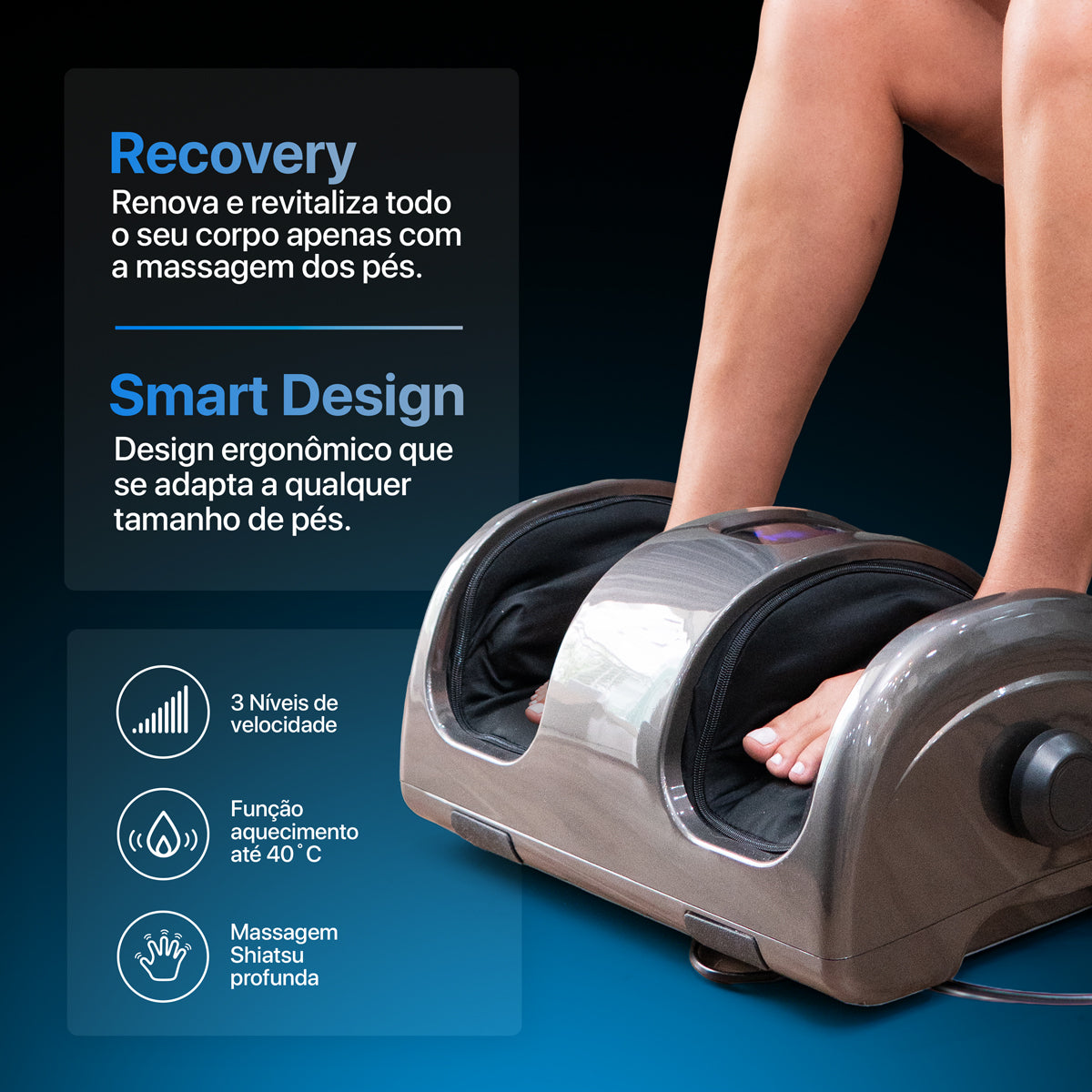Massageador de Pés e Pernas Shiatsu Foot