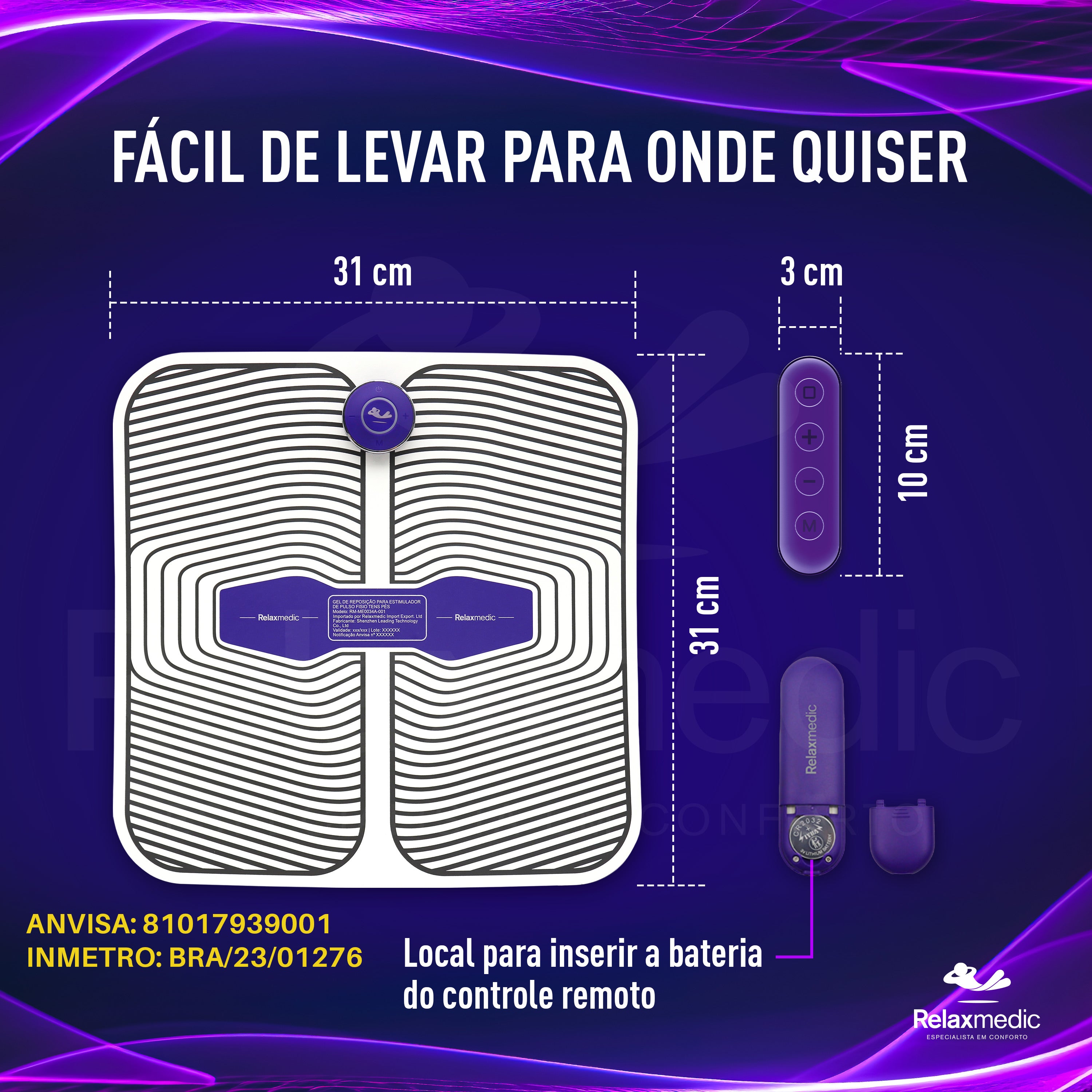 Pad Reposição Eletroestimulador Fisio Tens Pés