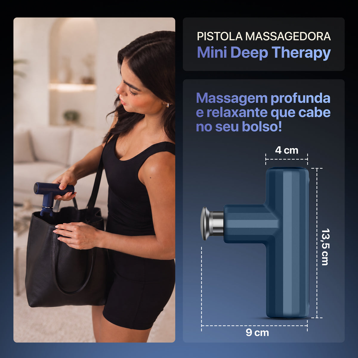 Pistola Massageadora Mini Deep Therapy Azul