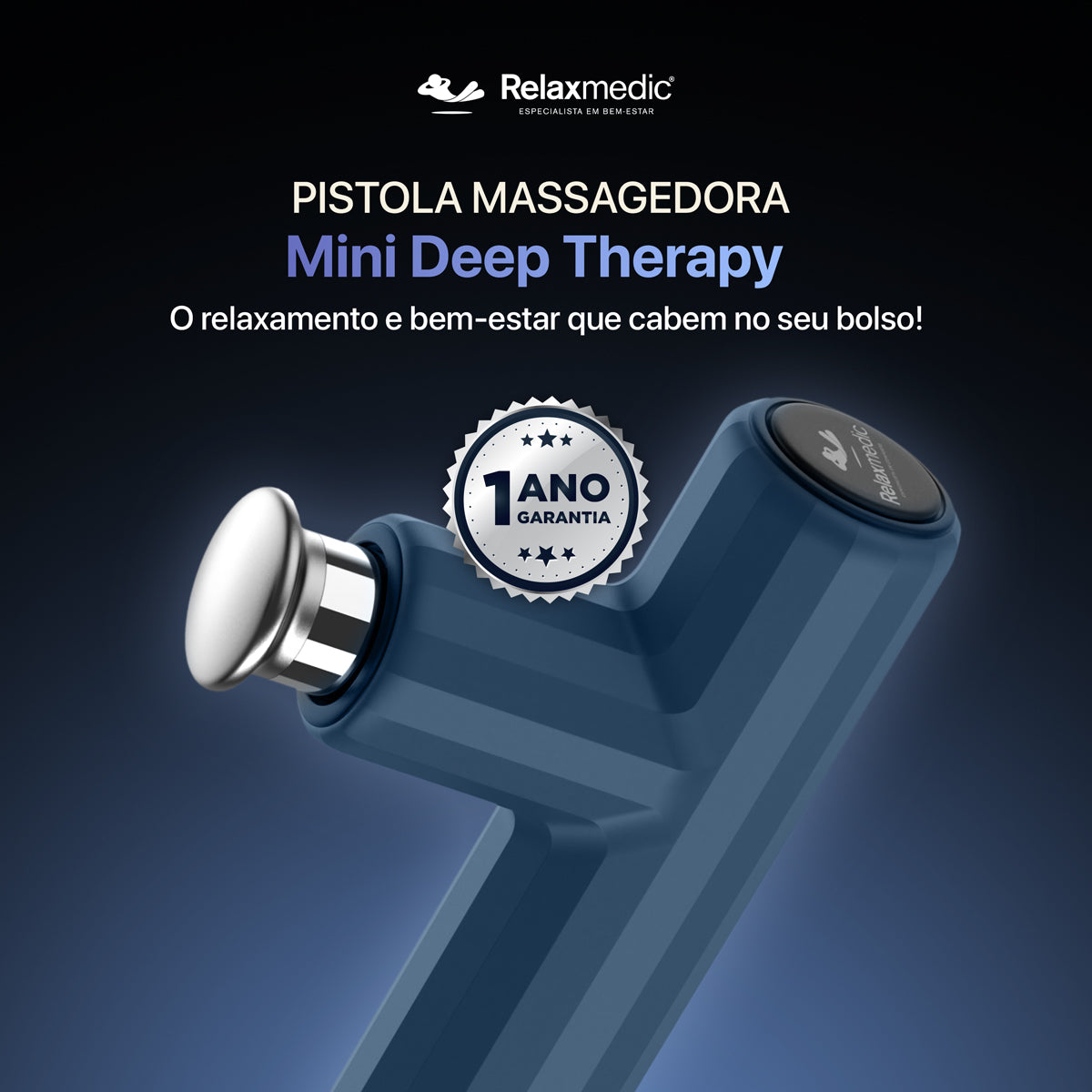 Pistola Massageadora Mini Deep Therapy Azul