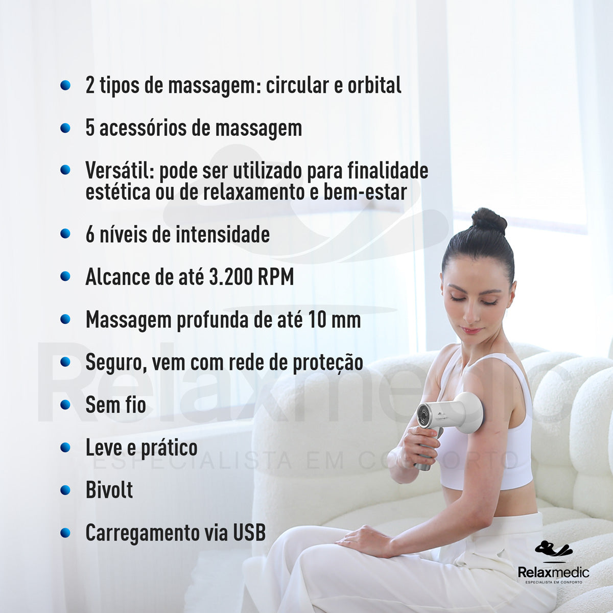 Massageador Elétrico Orbit Touch Sem Fio