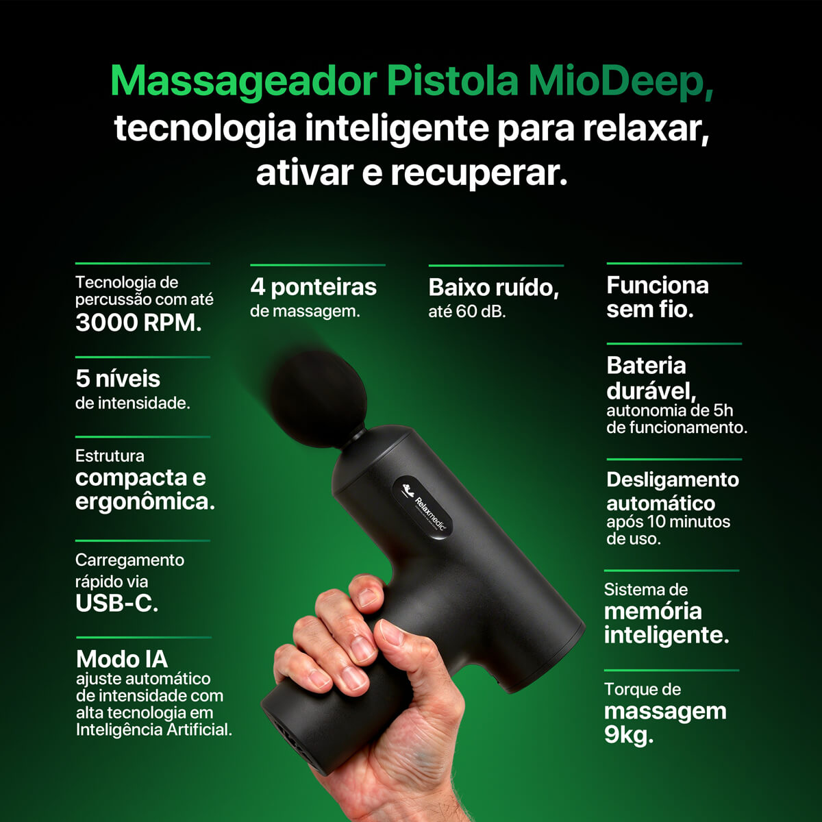 Pistola Massageadora MioDeep