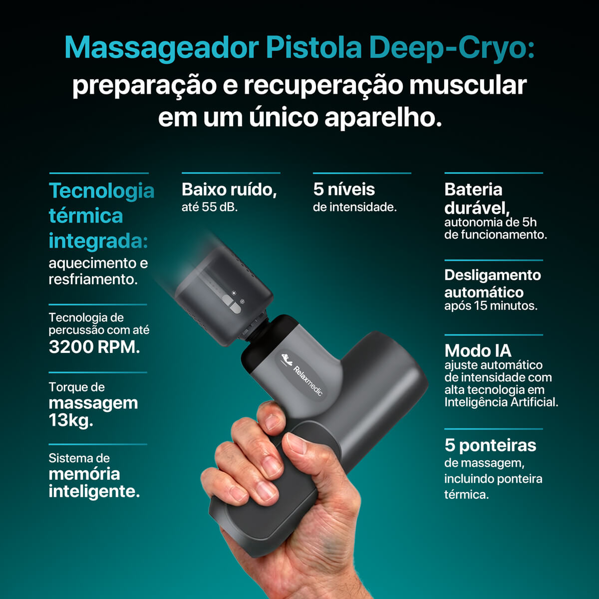 Pistola Massageadora de Deep-Cryo