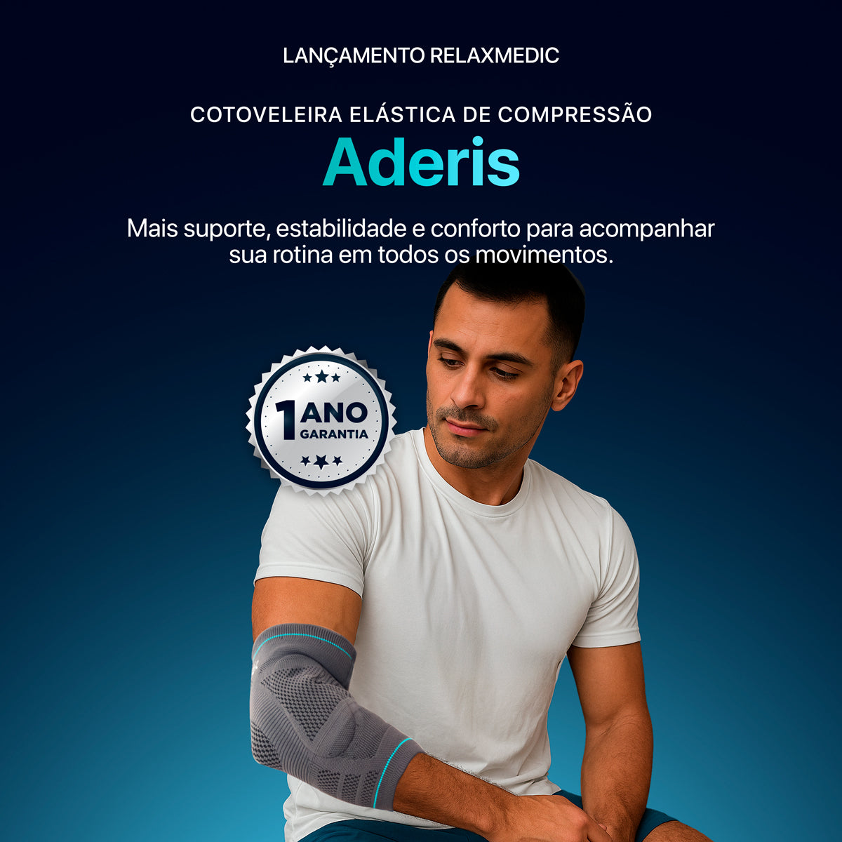 COTOVELEIRA ELÁSTICA DE COMPRESSÃO ADERIS