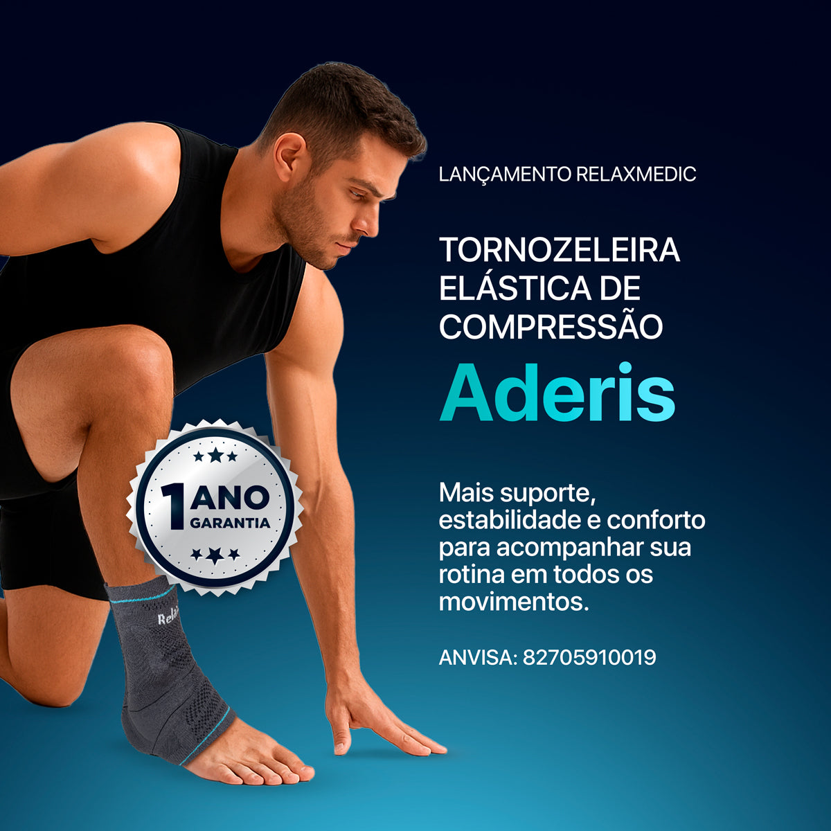 Tornozeleira Elástica de Compressão Aderis