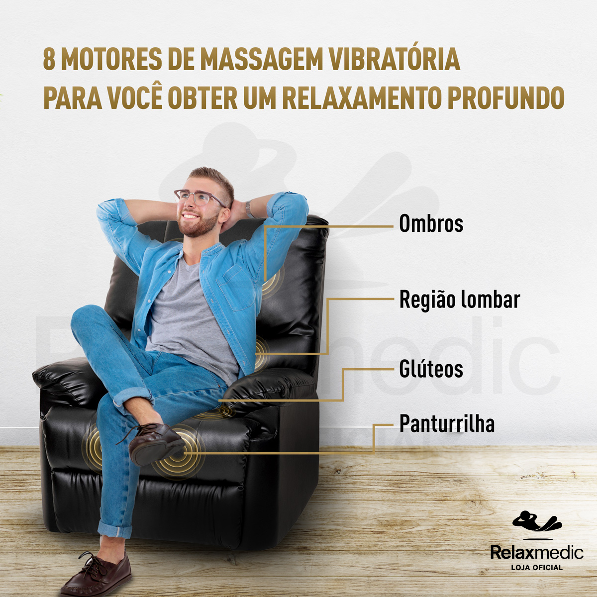 Poltrona do Papai Massageadora Reclinável Preta