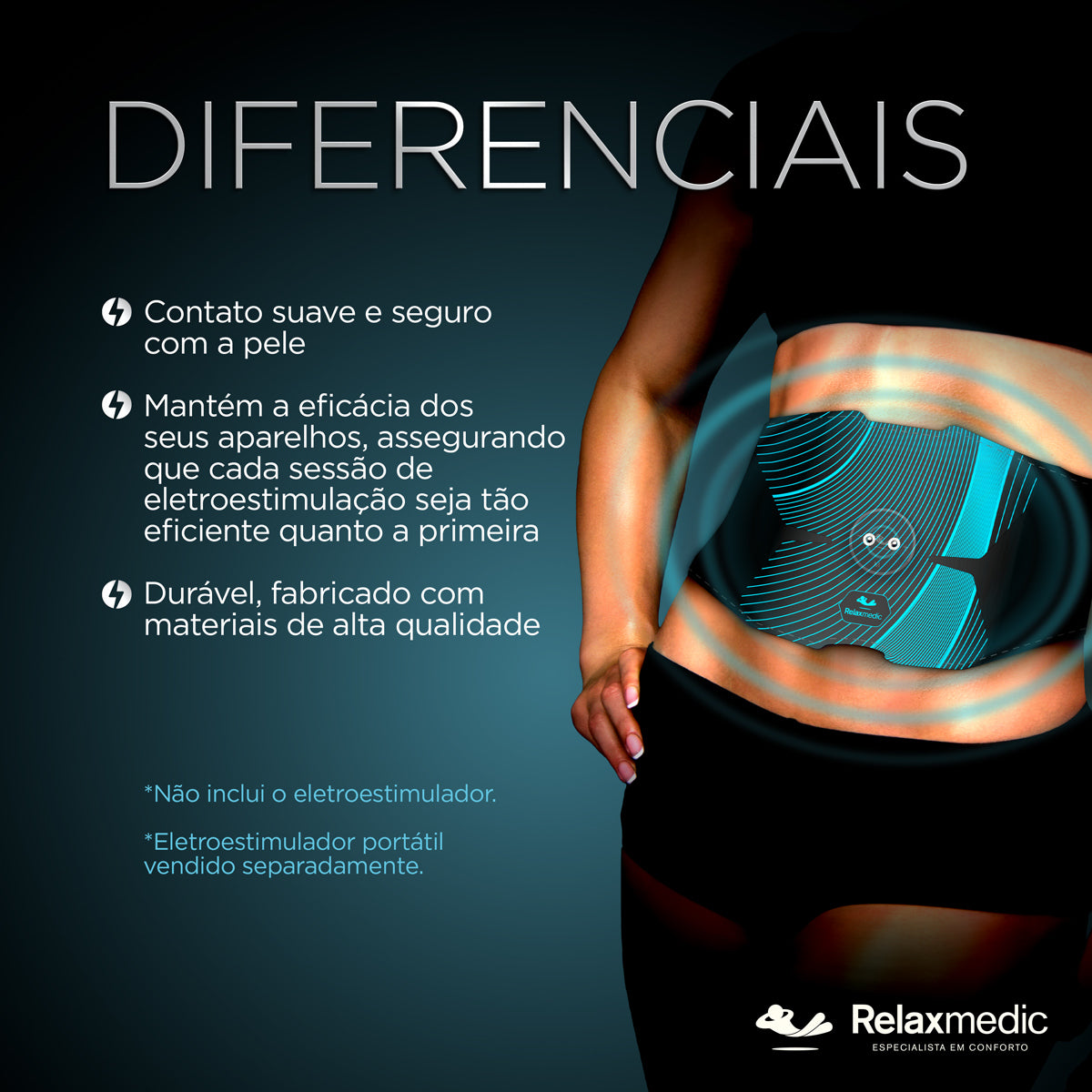 Gel Reposição Eletroestimulador Muscula Multiuso Power Relax