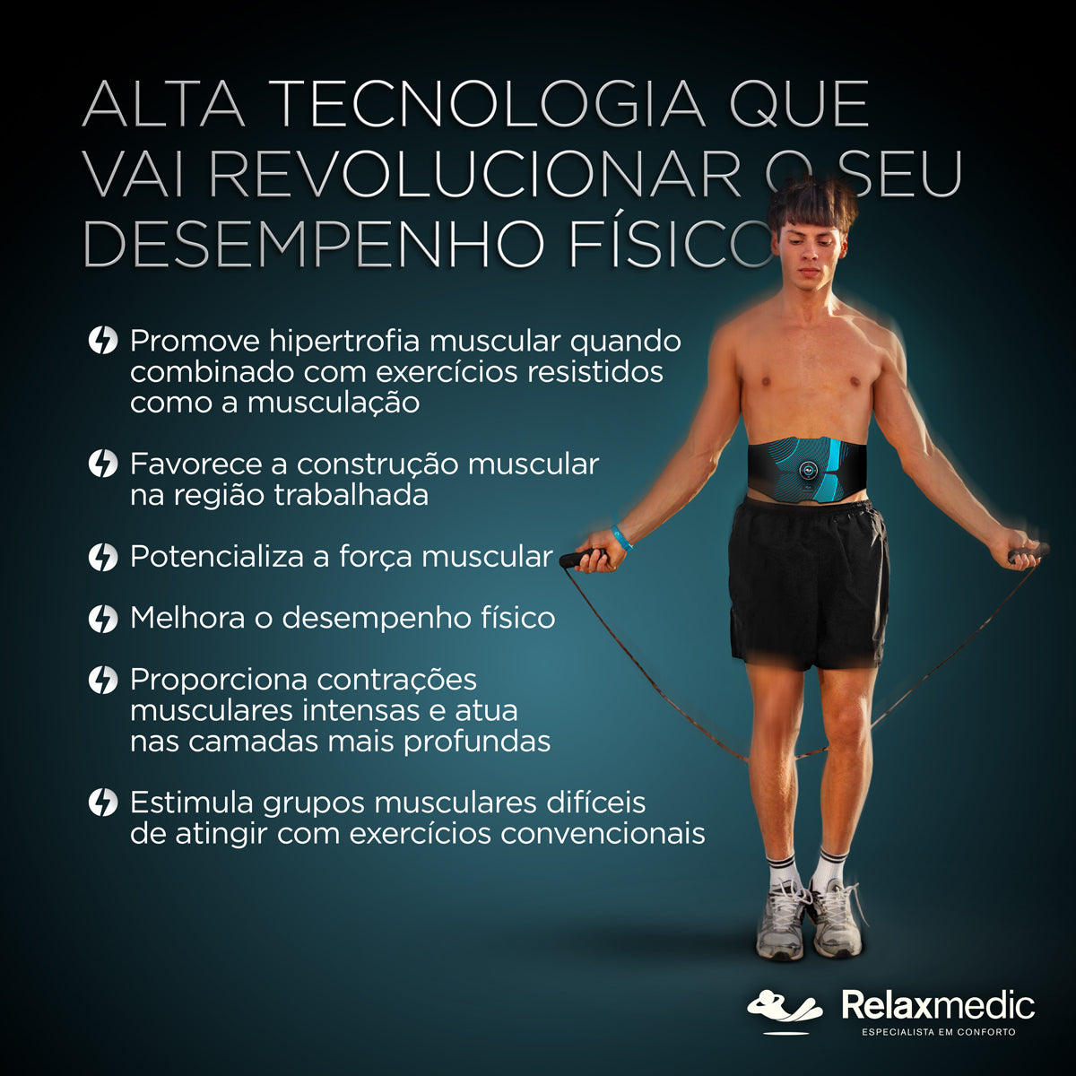 Eletroestimulador Muscular Abdômen Power Relax