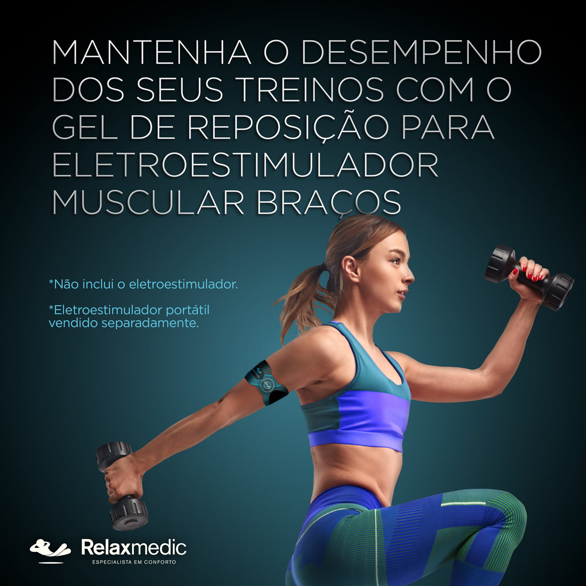 Gel Reposição Eletroestimulador Muscular Braço Power Relax