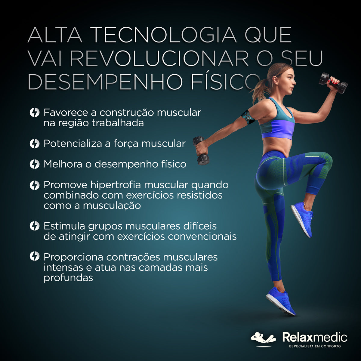 Eletroestimulador Muscular Braço Power Relax