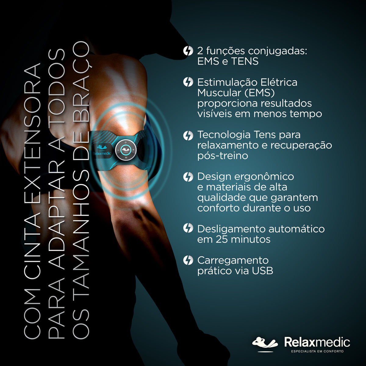 Eletroestimulador Muscular Braço Power Relax