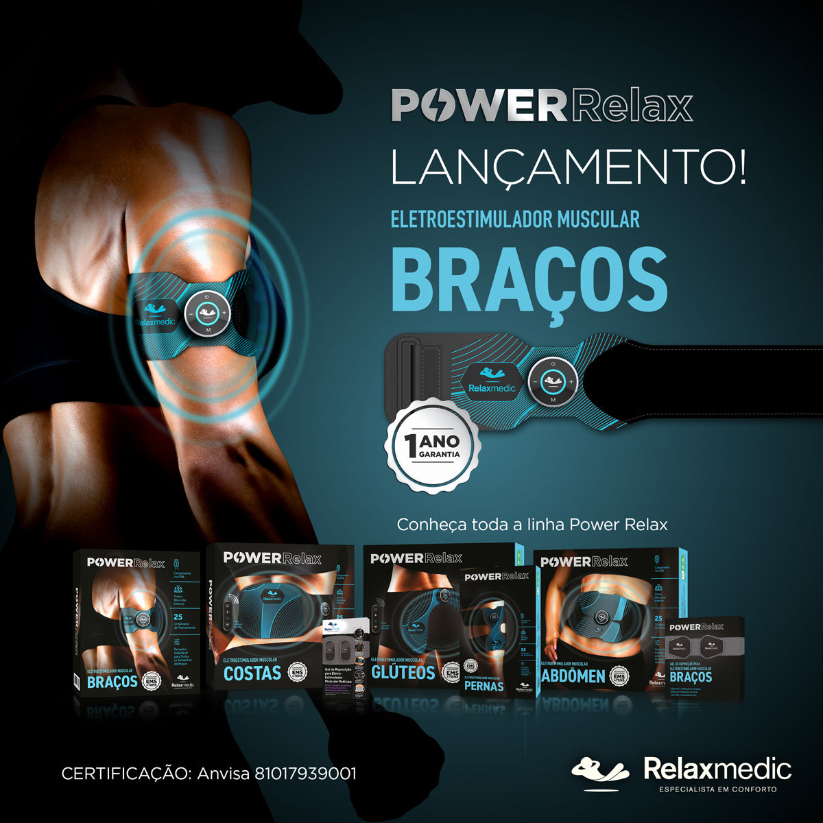 Eletroestimulador Muscular Braço Power Relax