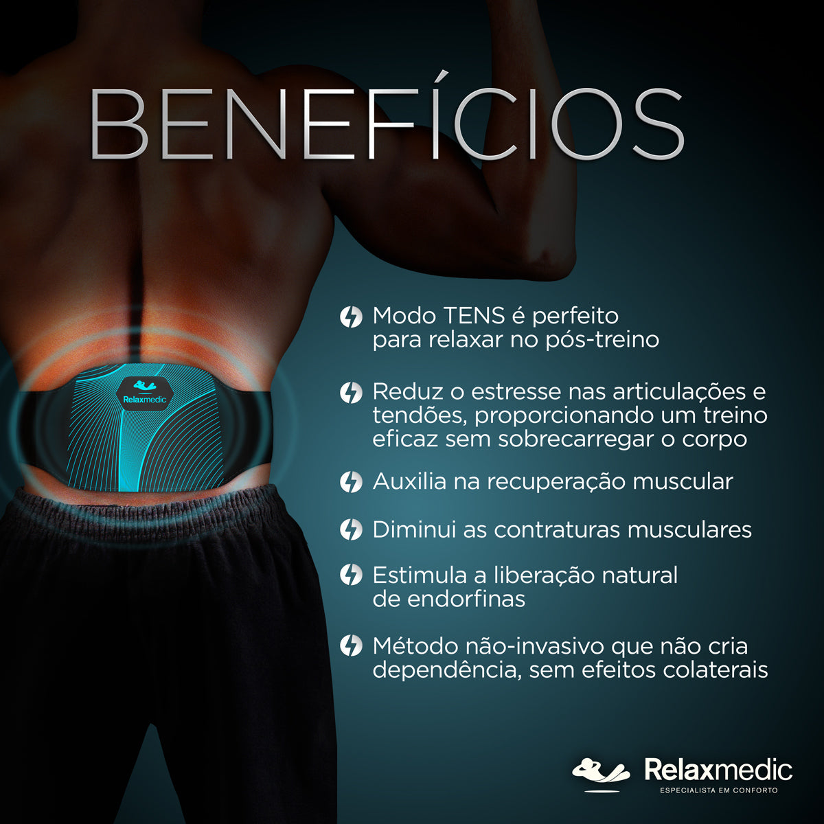 Eletroestimulador Muscular Costas Power Relax