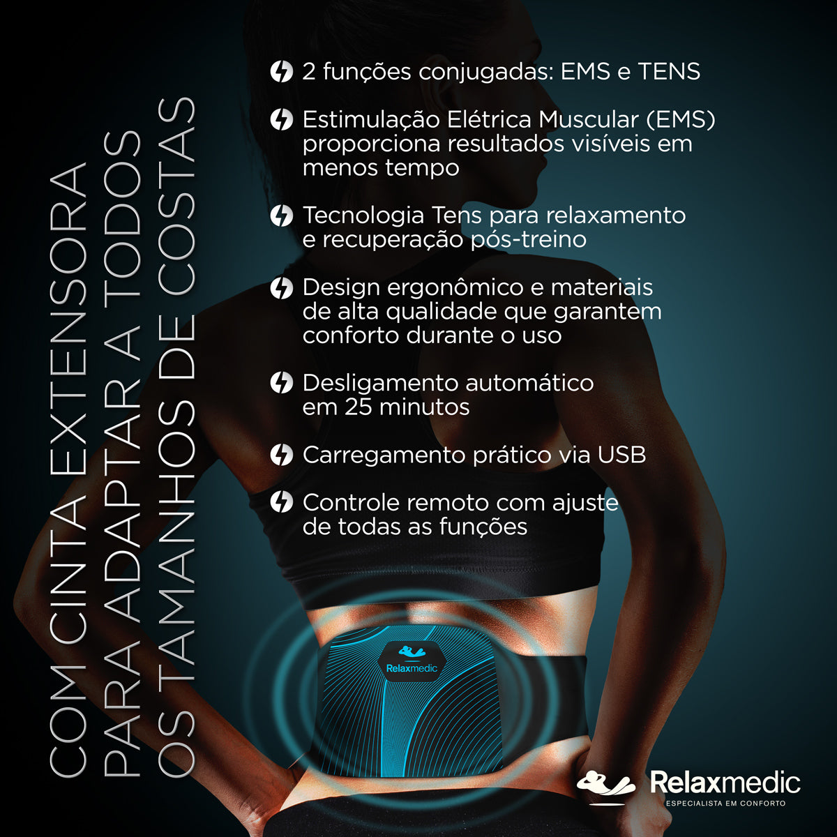 Eletroestimulador Muscular Costas Power Relax