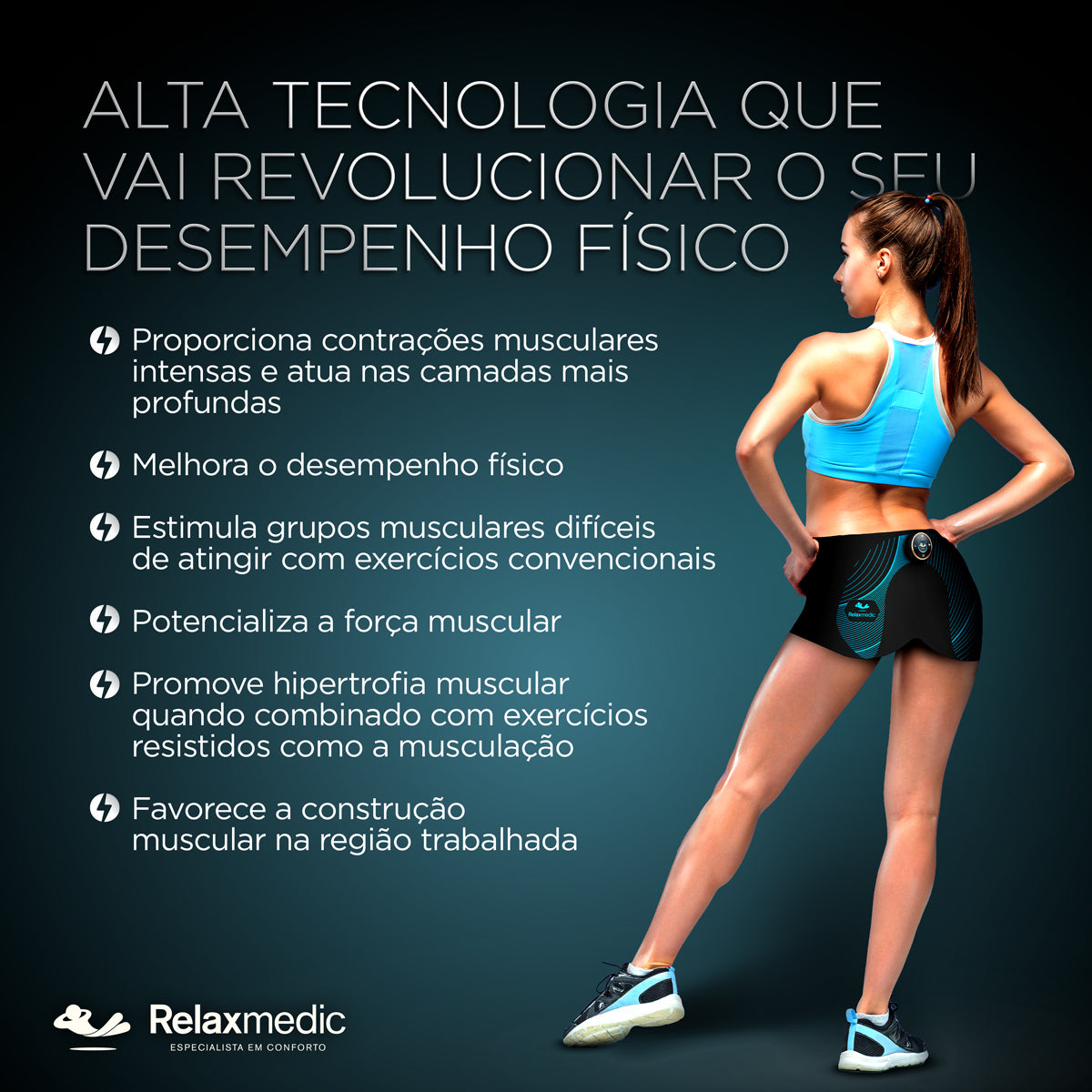 Eletroestimulador Muscular Glúteos Power Relax