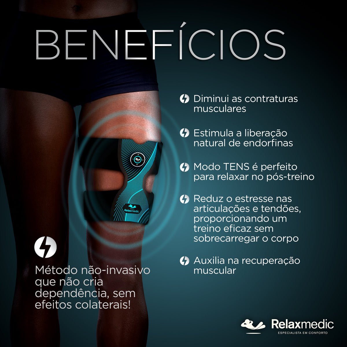 Eletroestimulador Muscular Pernas Power Relax