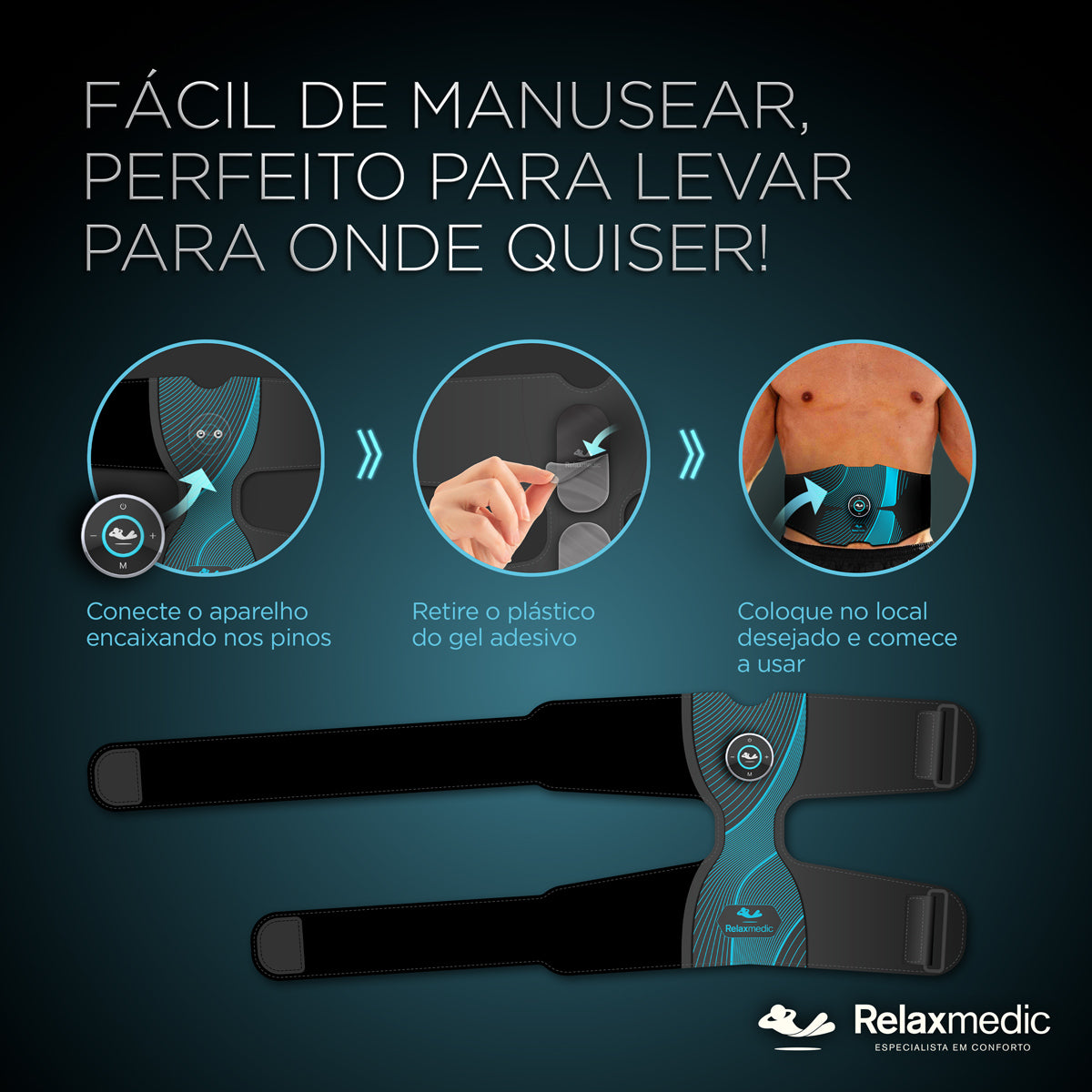 Eletroestimulador Muscular Pernas Power Relax