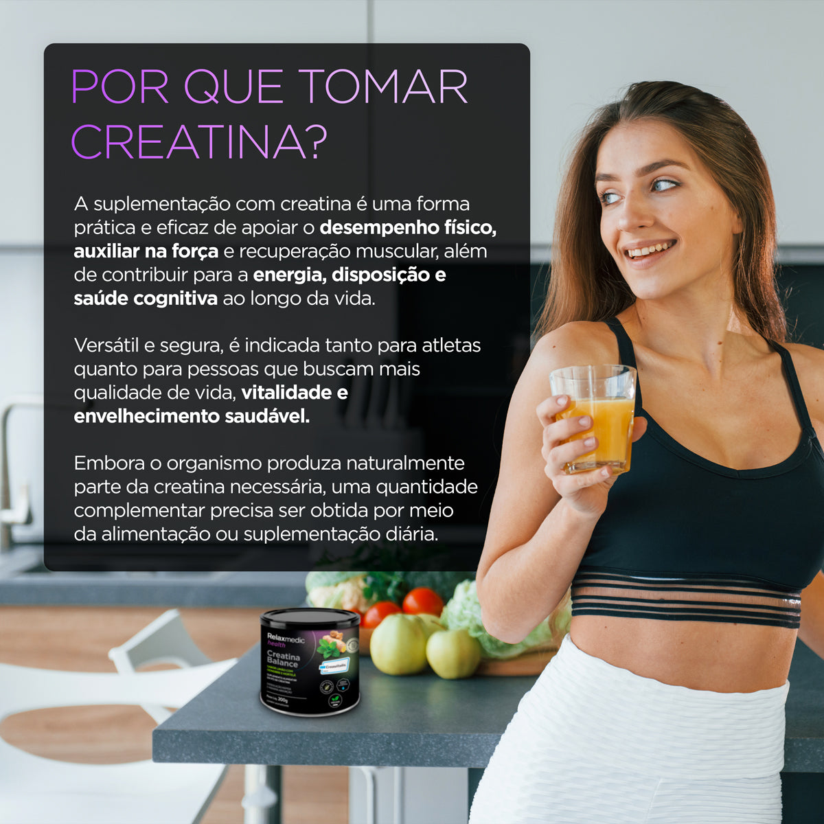 Creatina Balance - Sabor Hortelã e Gengibre