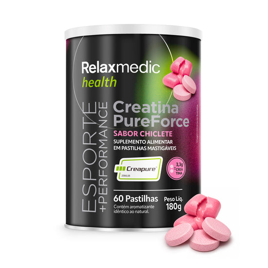 Creatina Pure Force - Sabor Chiclete 60 Cápsulas