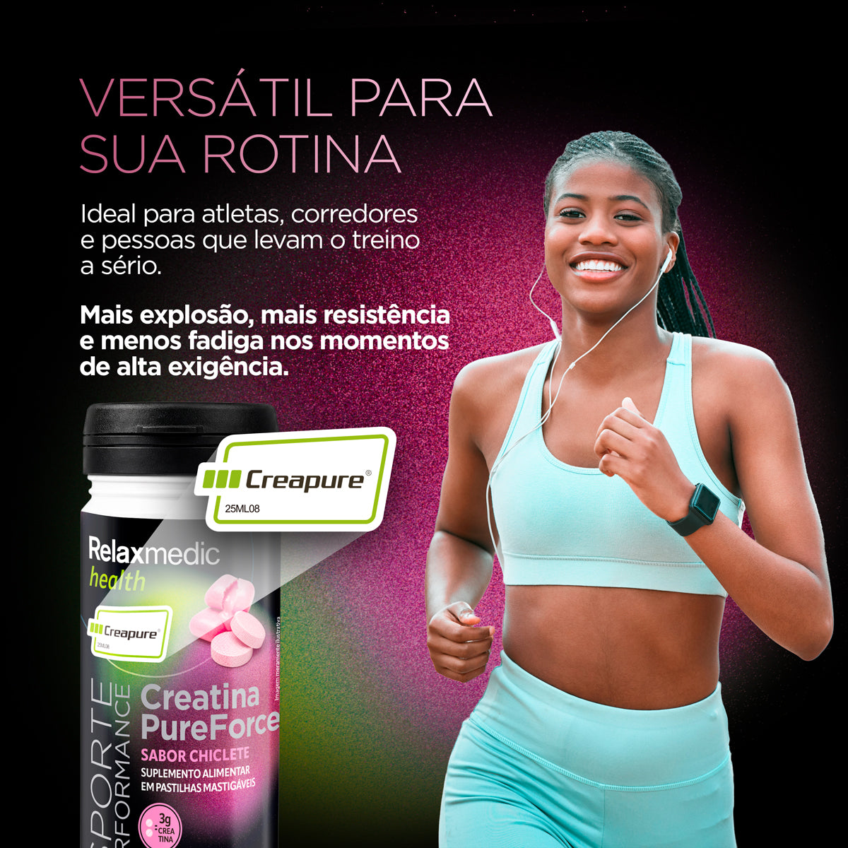 Creatina Pure Force - Sabor Chiclete