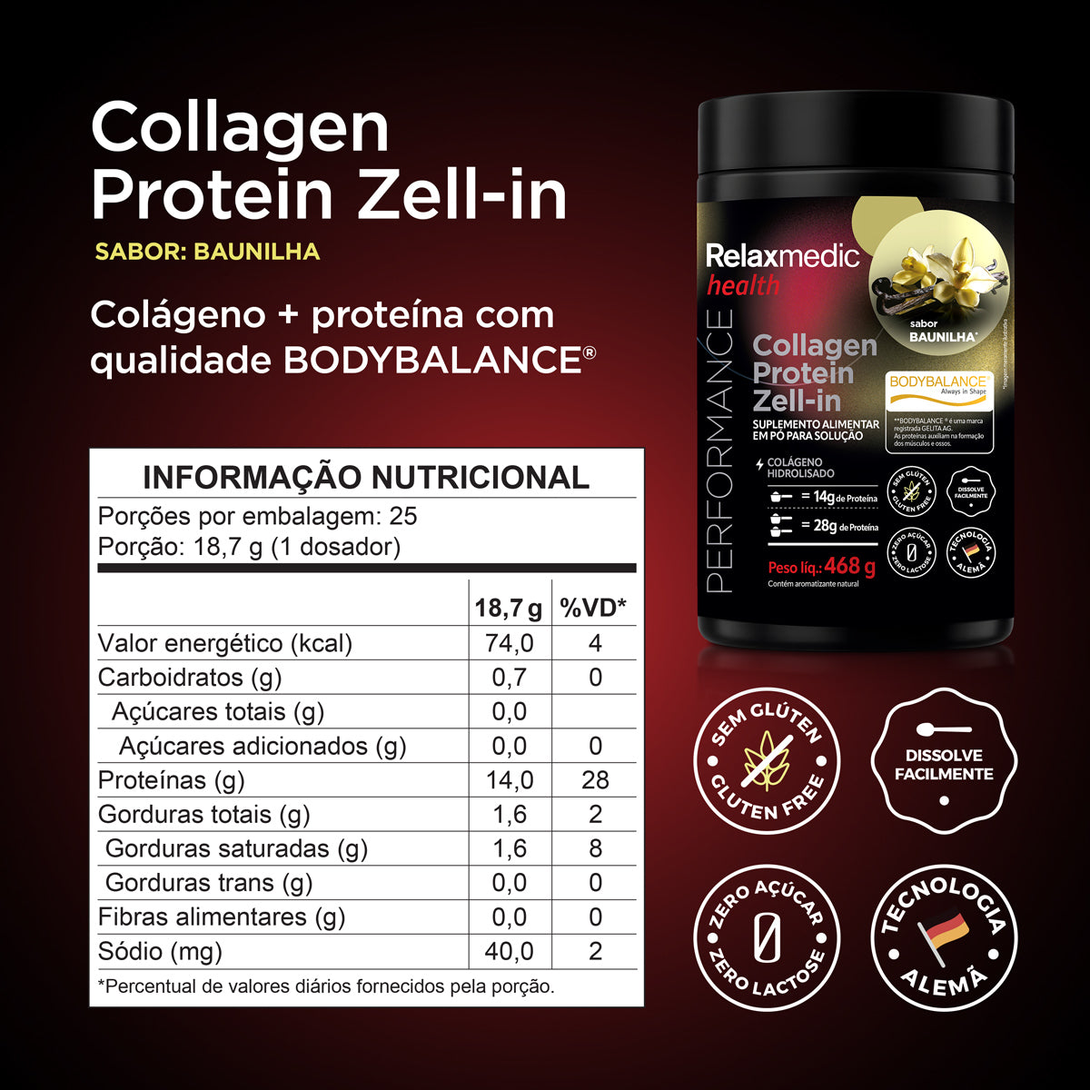 Collagen Protein Zell-In Baunilha