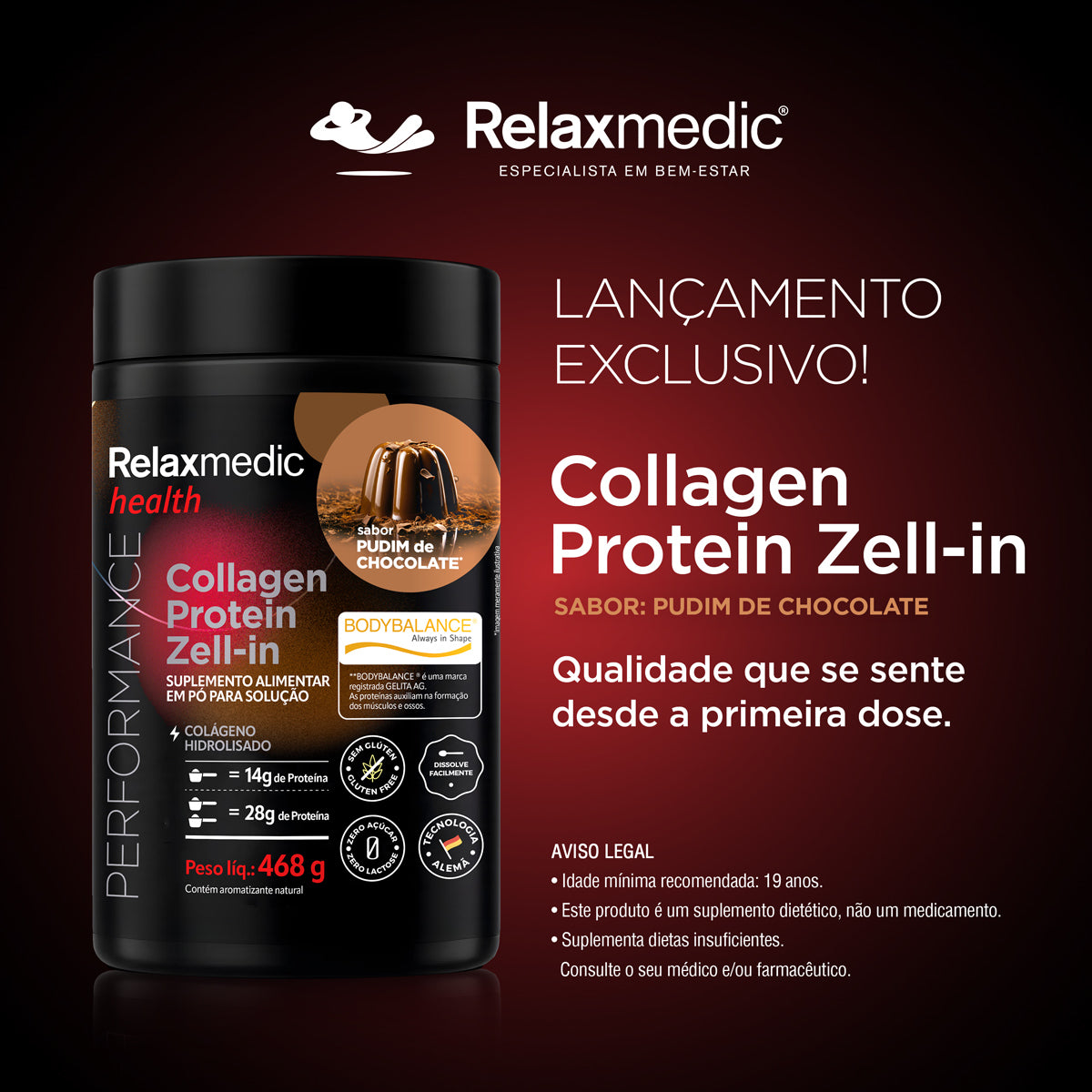 Collagen Protein Zell-In Pudim de Chocolate